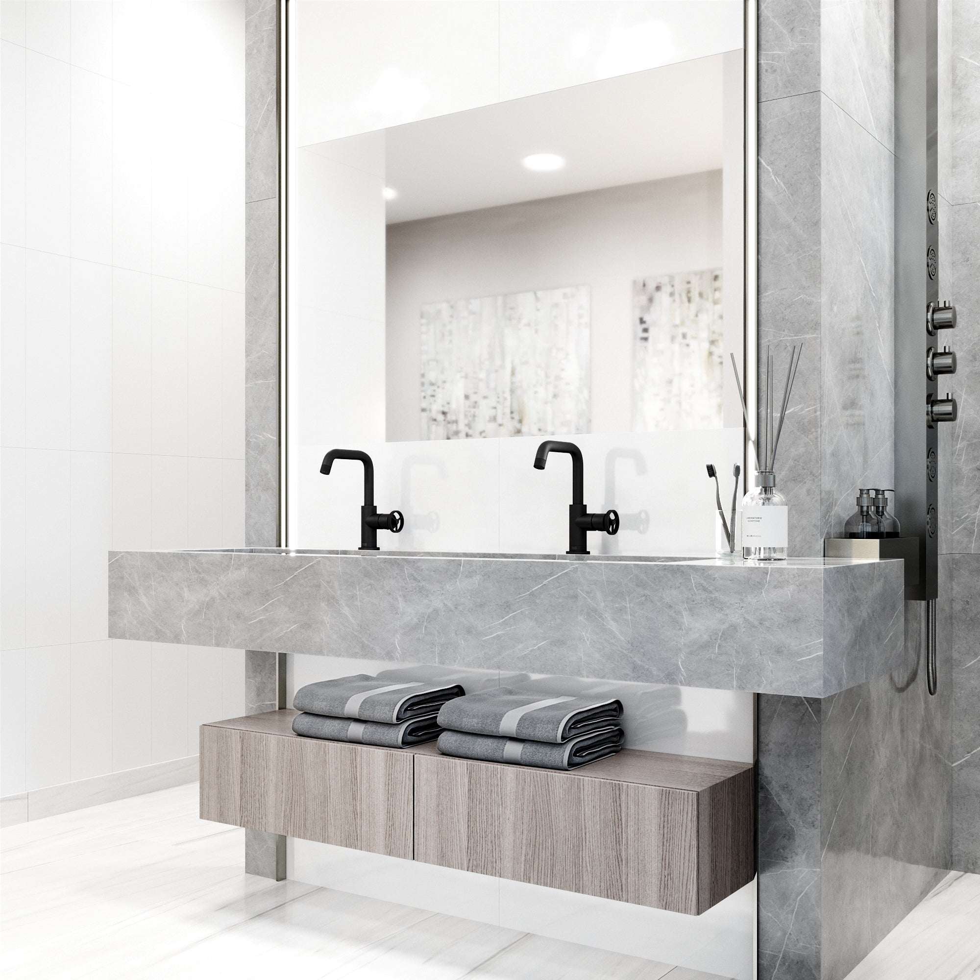 Cass Single Hole Bathroom Faucet with Knurled Wheel Handle - Image 30