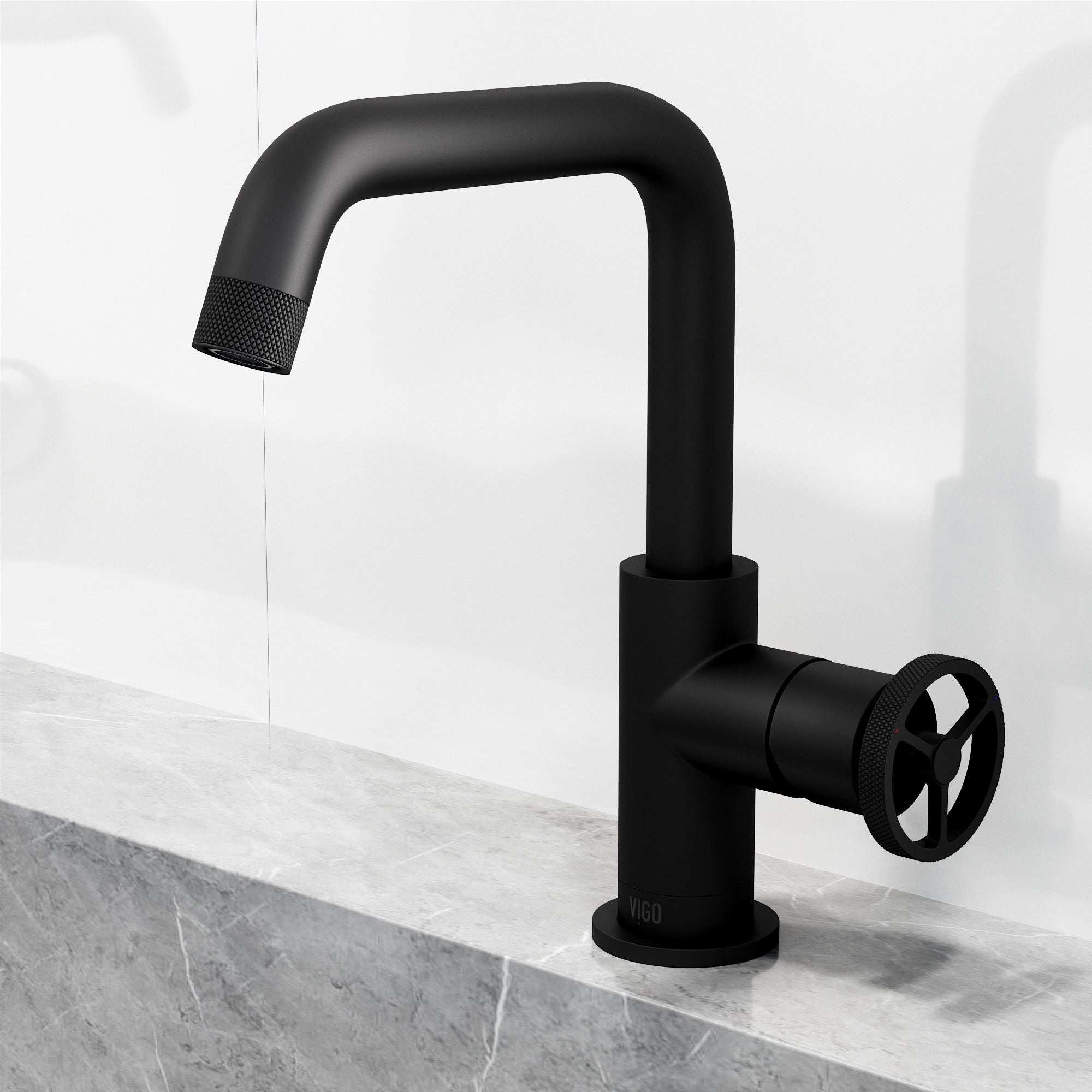 Cass Single Hole Bathroom Faucet with Knurled Wheel Handle - Image 32