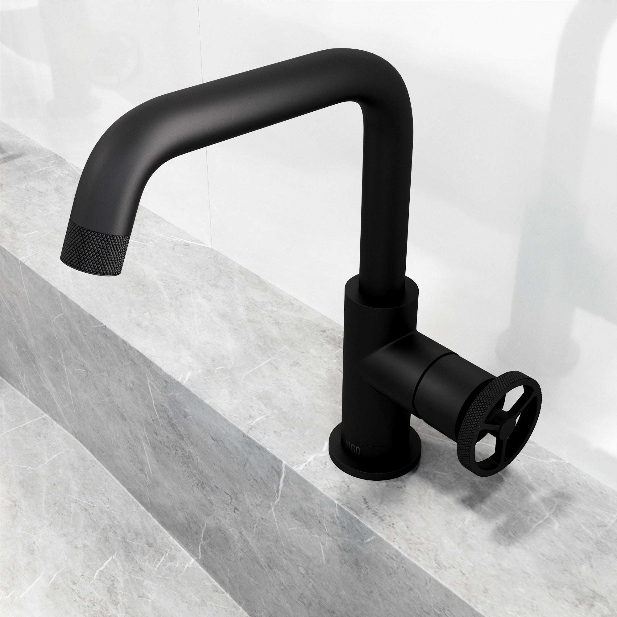 Cass Single Hole Bathroom Faucet with Knurled Wheel Handle - Image 33