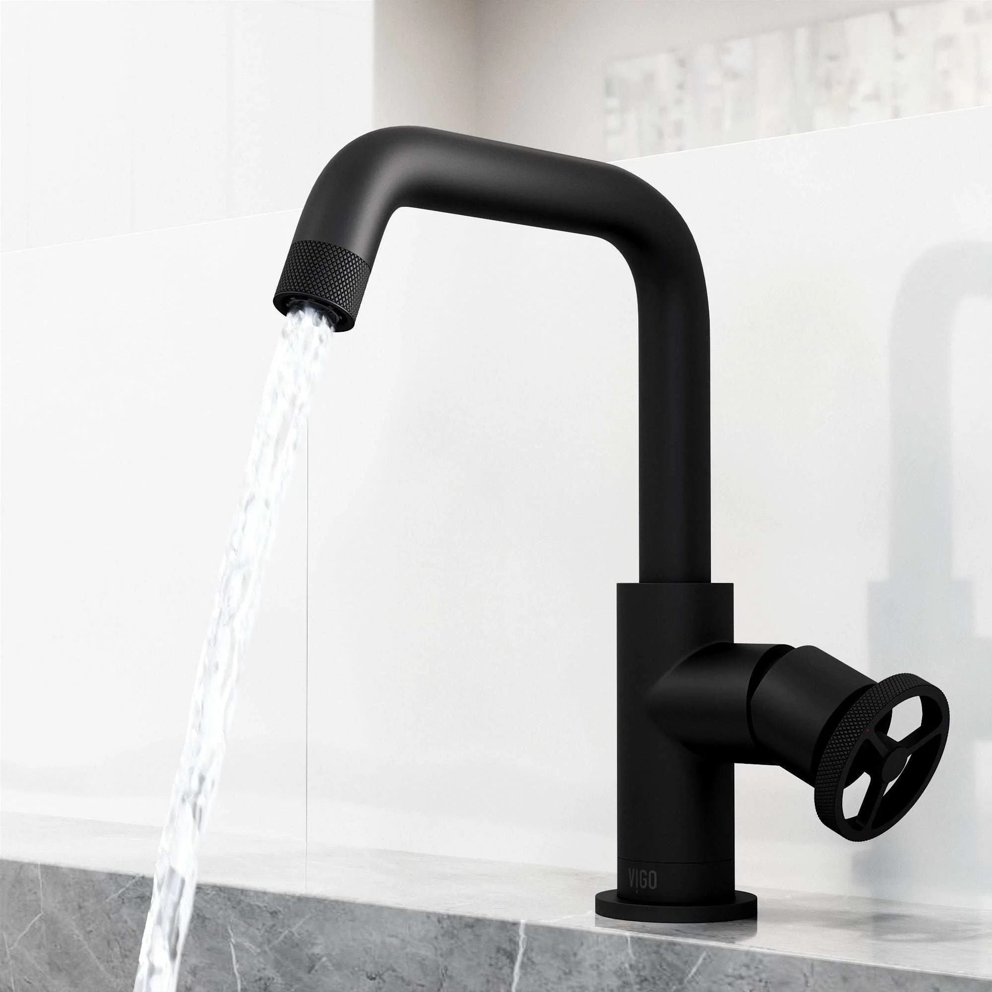 Cass Single Hole Bathroom Faucet with Knurled Wheel Handle - Image 34