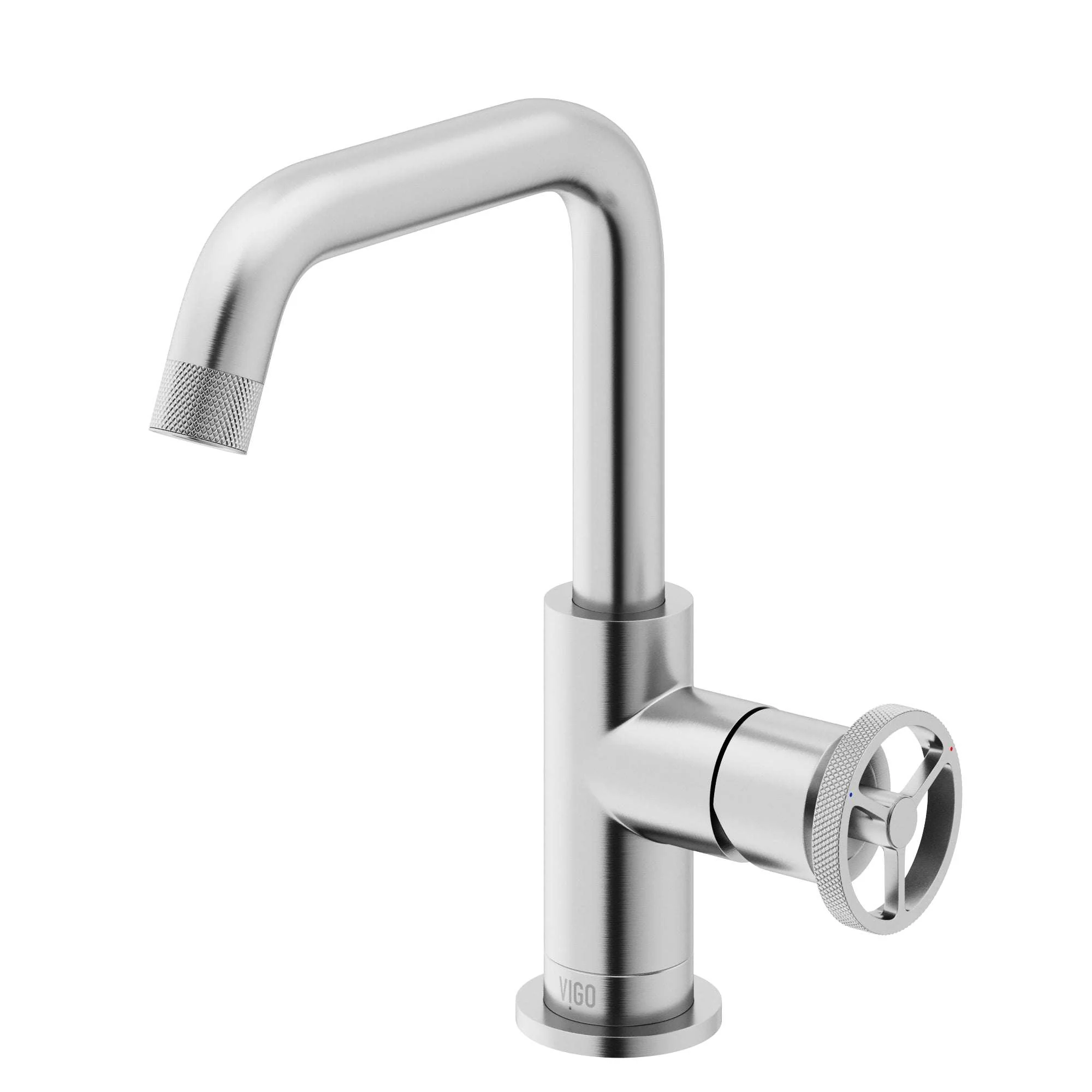 Cass Single Hole Bathroom Faucet with Knurled Wheel Handle - Image 5