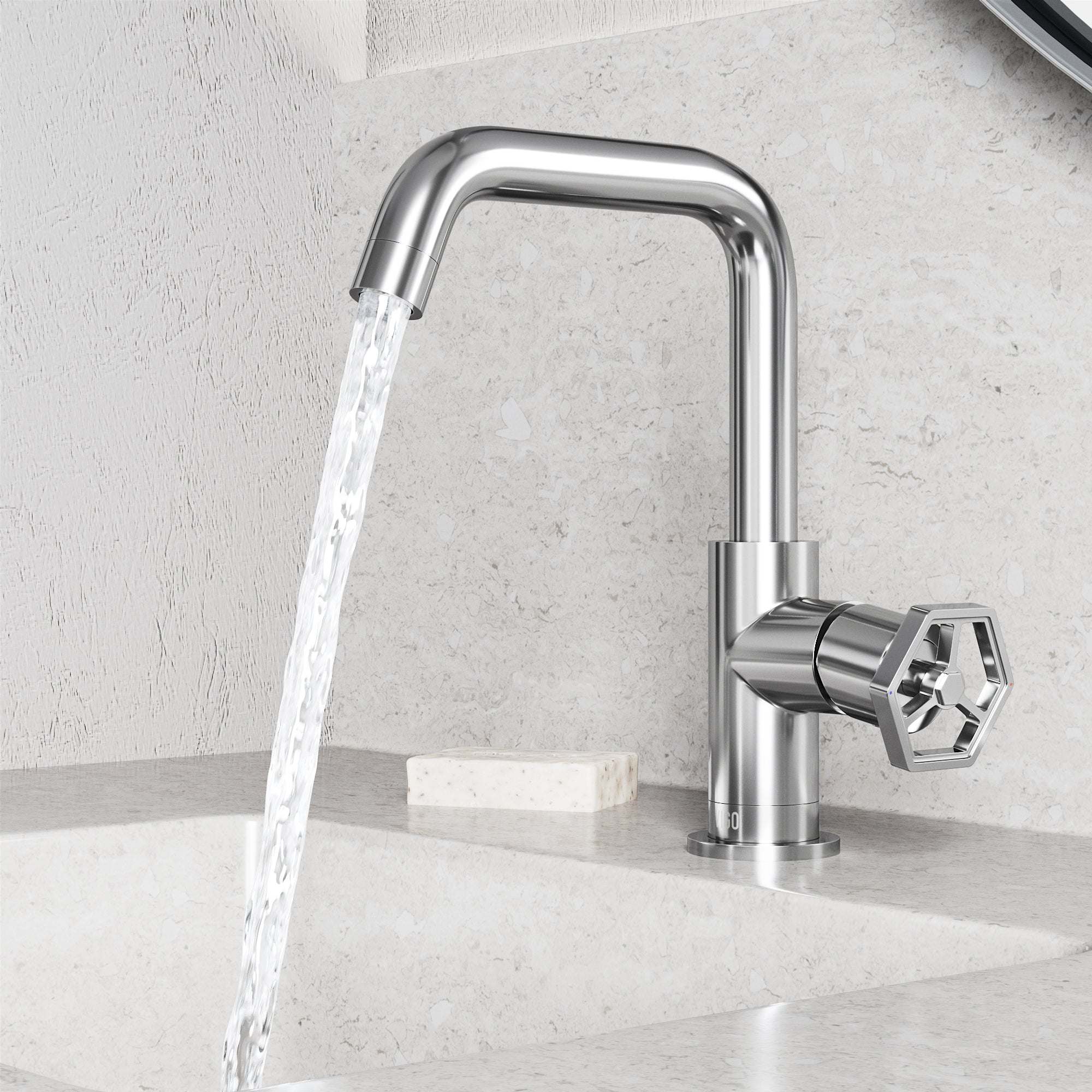 Hart Ruxton Single Hole Bathroom Faucet – Knurled Control Handle Design - Image 16
