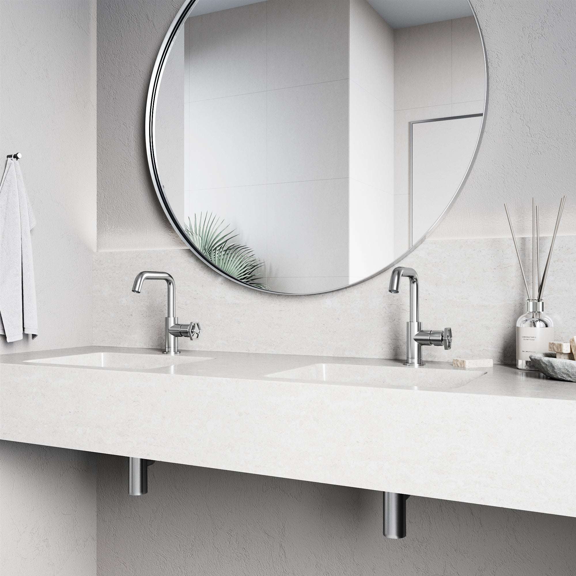 Hart Ruxton Single Hole Bathroom Faucet – Knurled Control Handle Design - Image 2