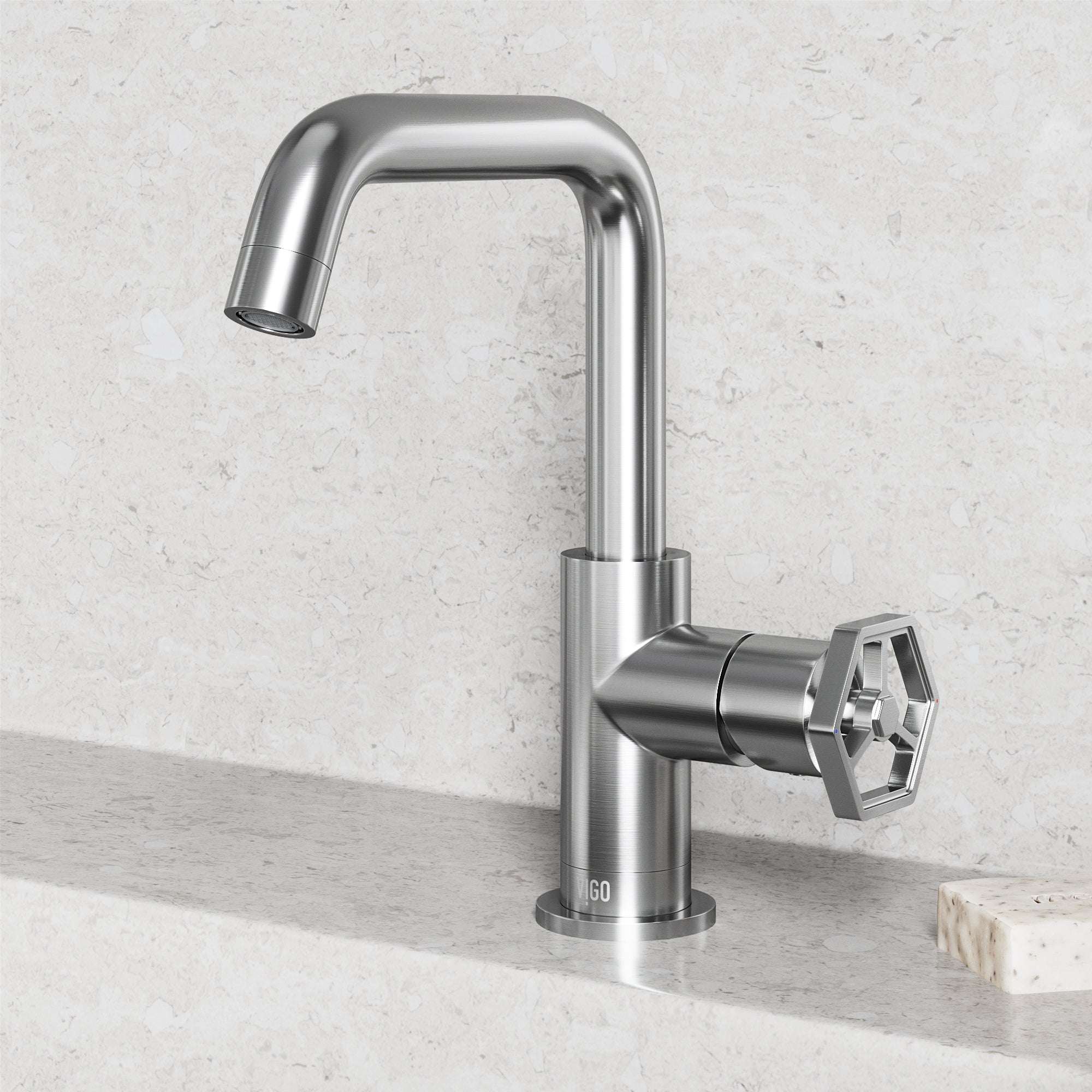 Hart Ruxton Single Hole Bathroom Faucet – Knurled Control Handle Design - Image 4