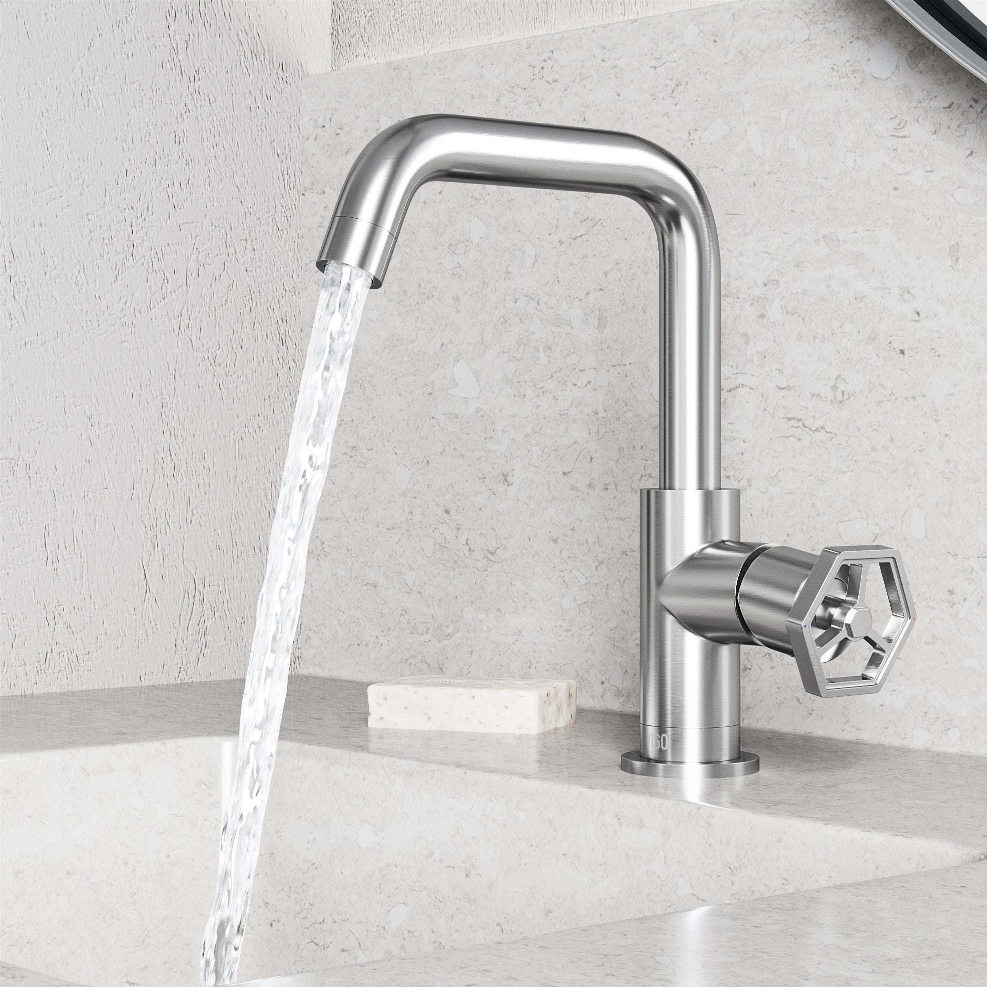 Hart Ruxton Single Hole Bathroom Faucet – Knurled Control Handle Design - Image 5