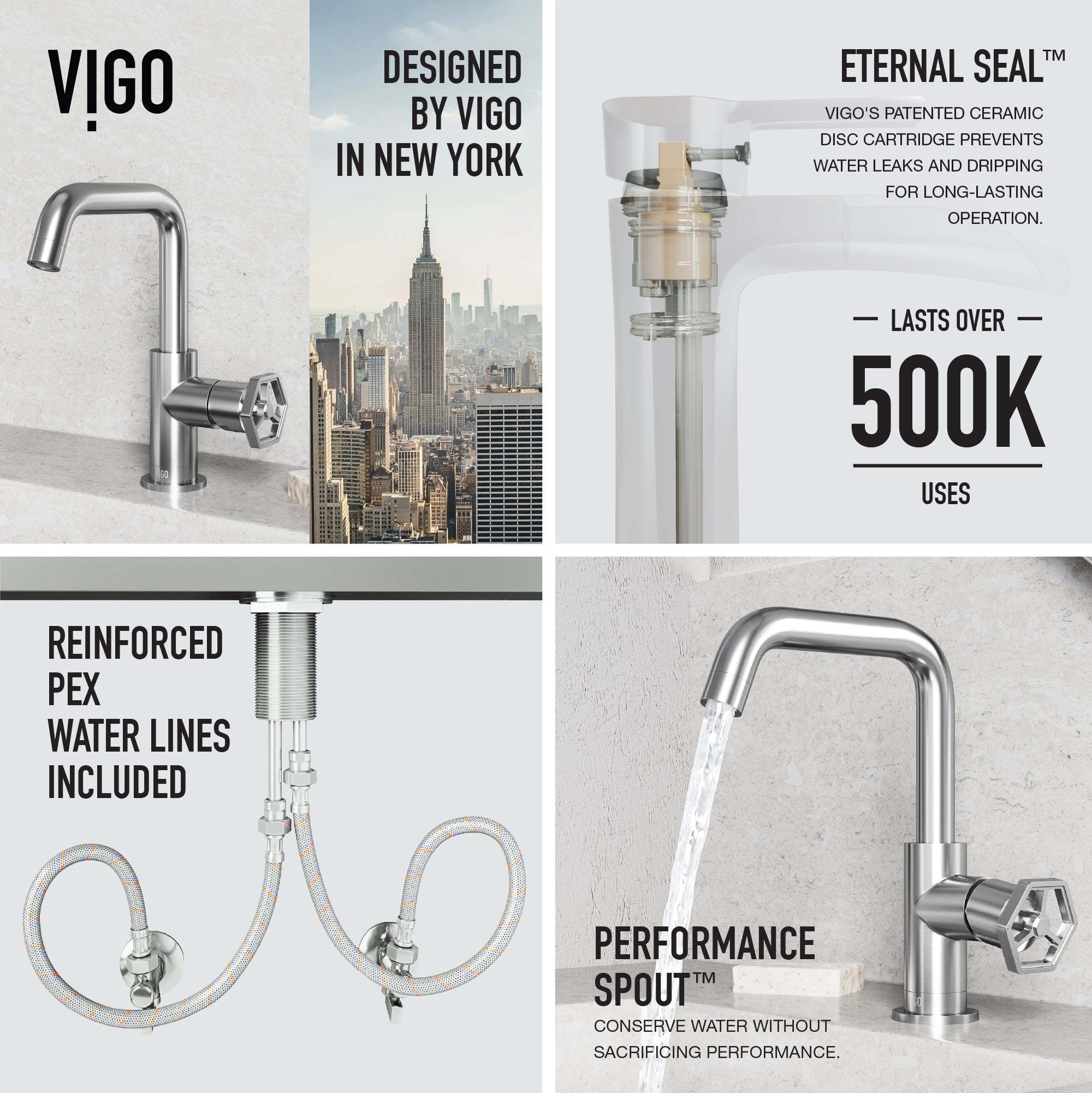 Hart Ruxton Single Hole Bathroom Faucet – Knurled Control Handle Design - Image 7