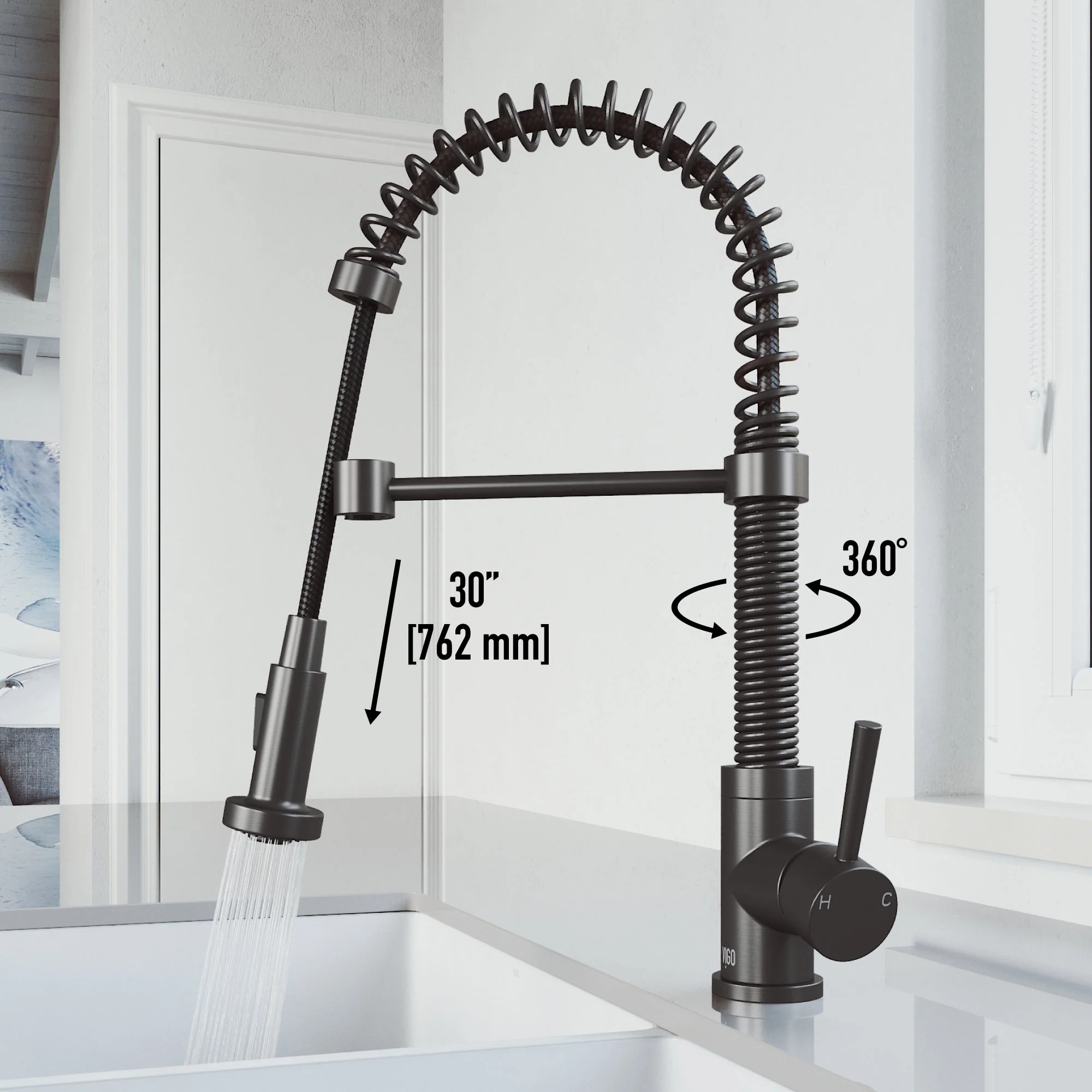 Edison Pull-Down Kitchen Spray Faucet - Image 20