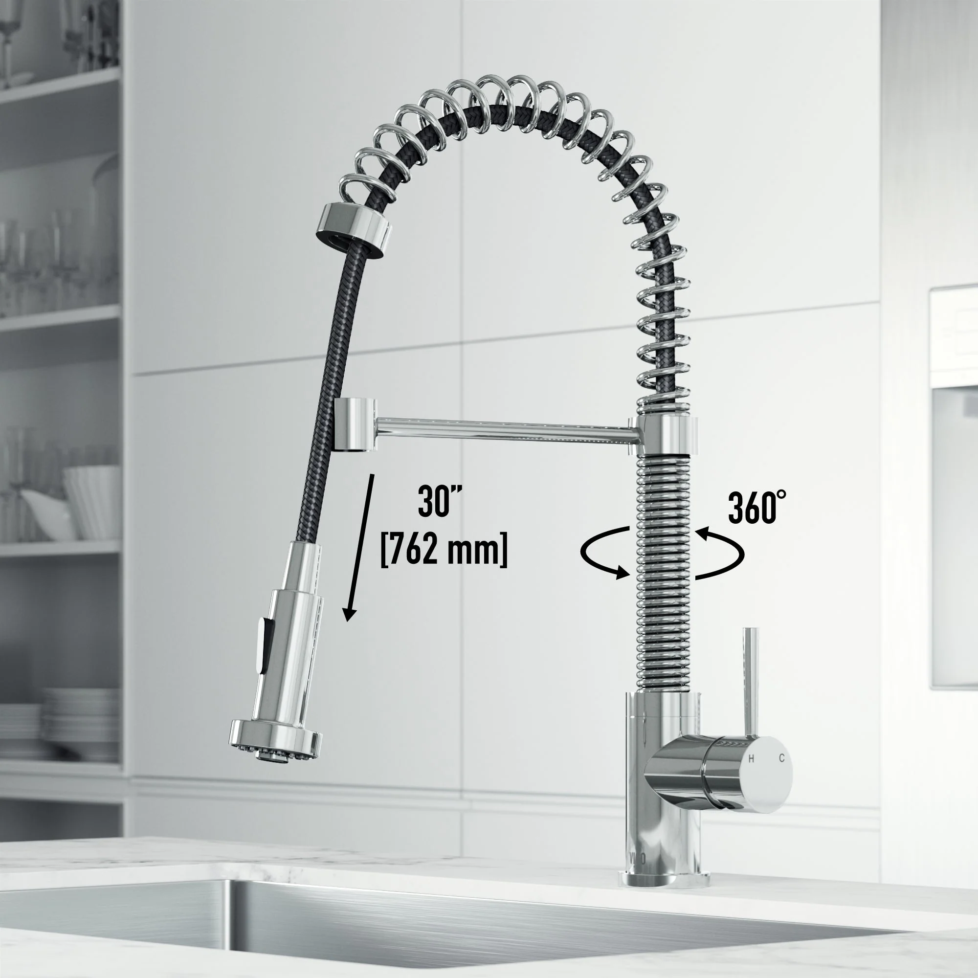 Edison Pull-Down Kitchen Spray Faucet - Image 4