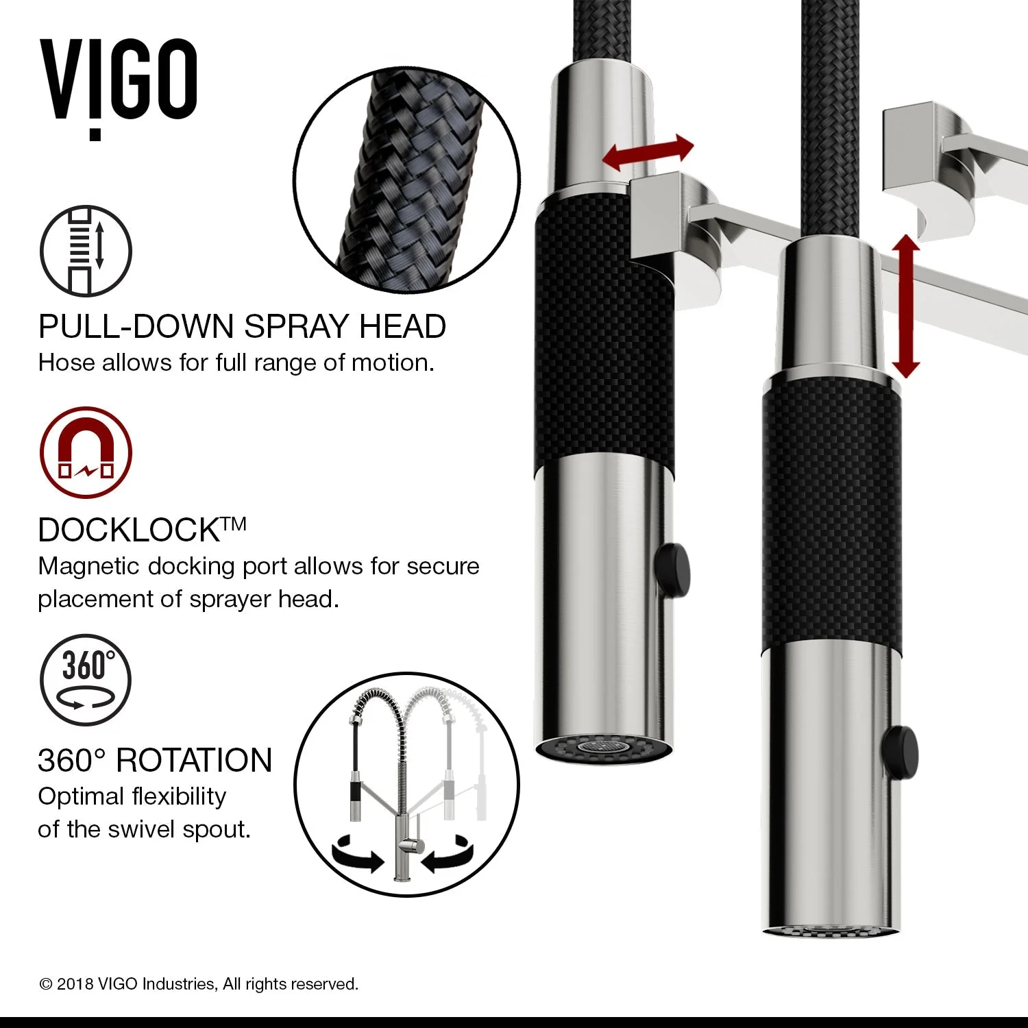 Madison Pull-Down Kitchen Faucet - Image 17