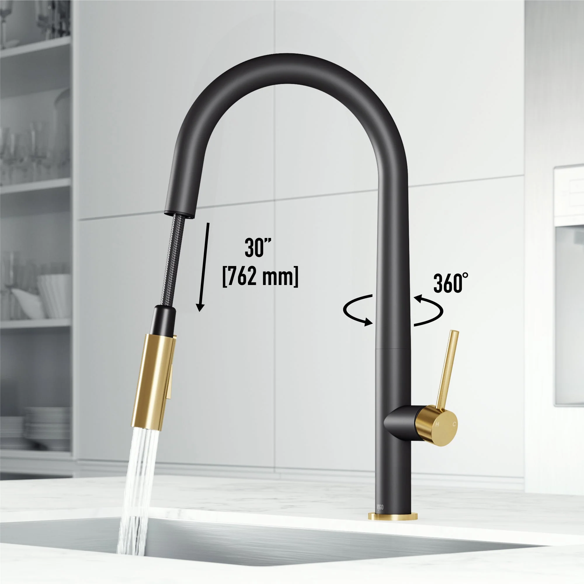 Greenwich Pull-Down Spray Kitchen Faucet - Image 17