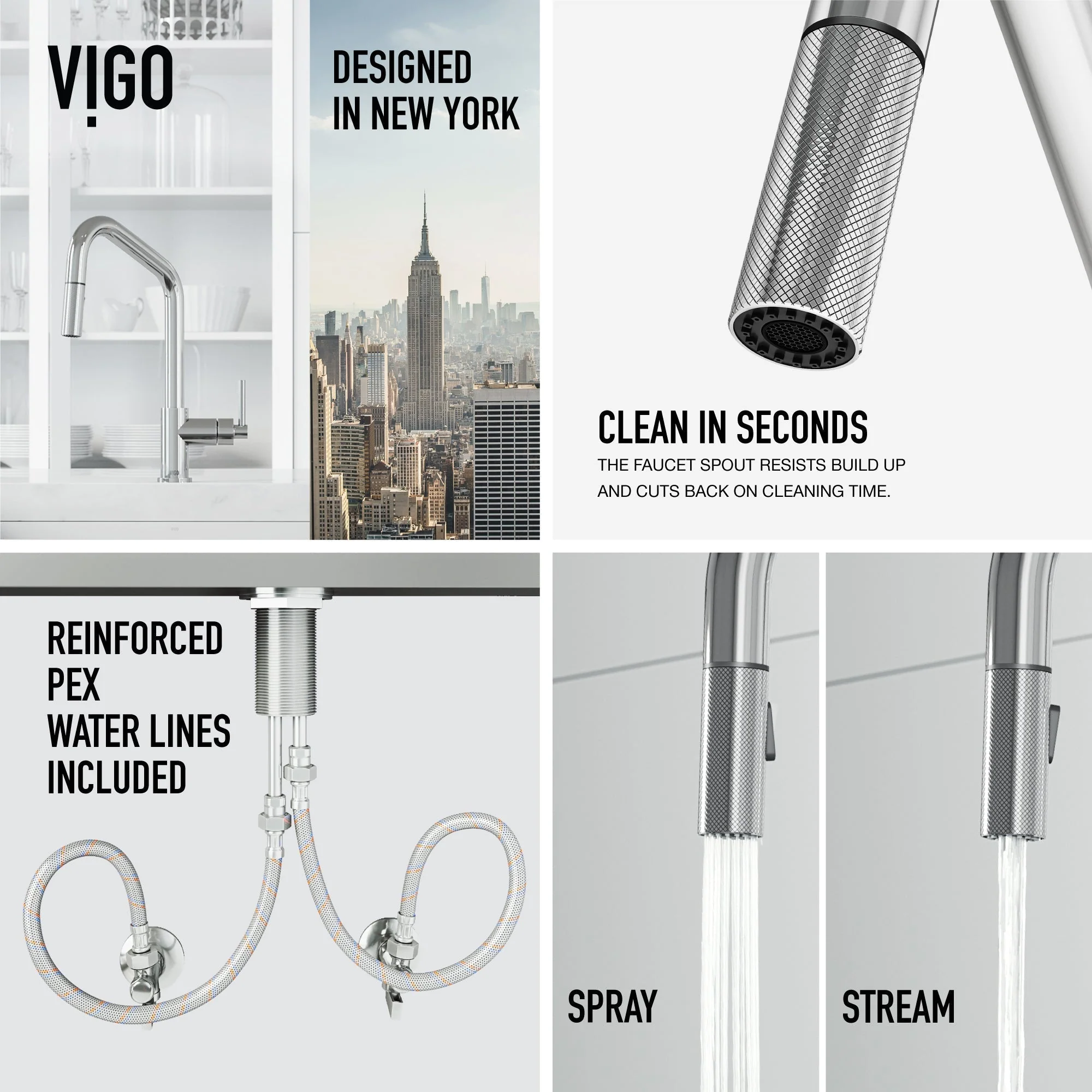 Utopia Pull-Down Spray Kitchen Faucet - Image 11