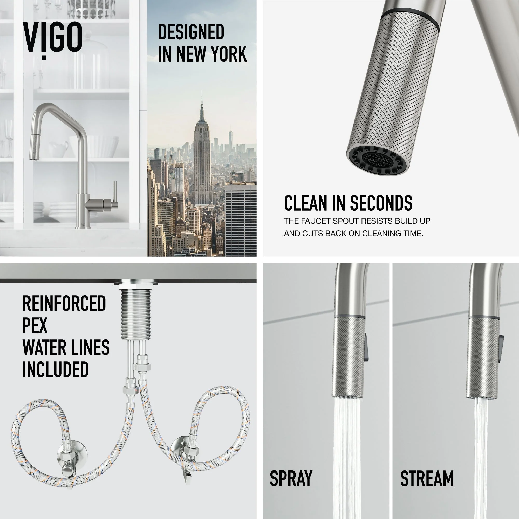 Utopia Pull-Down Spray Kitchen Faucet - Image 55
