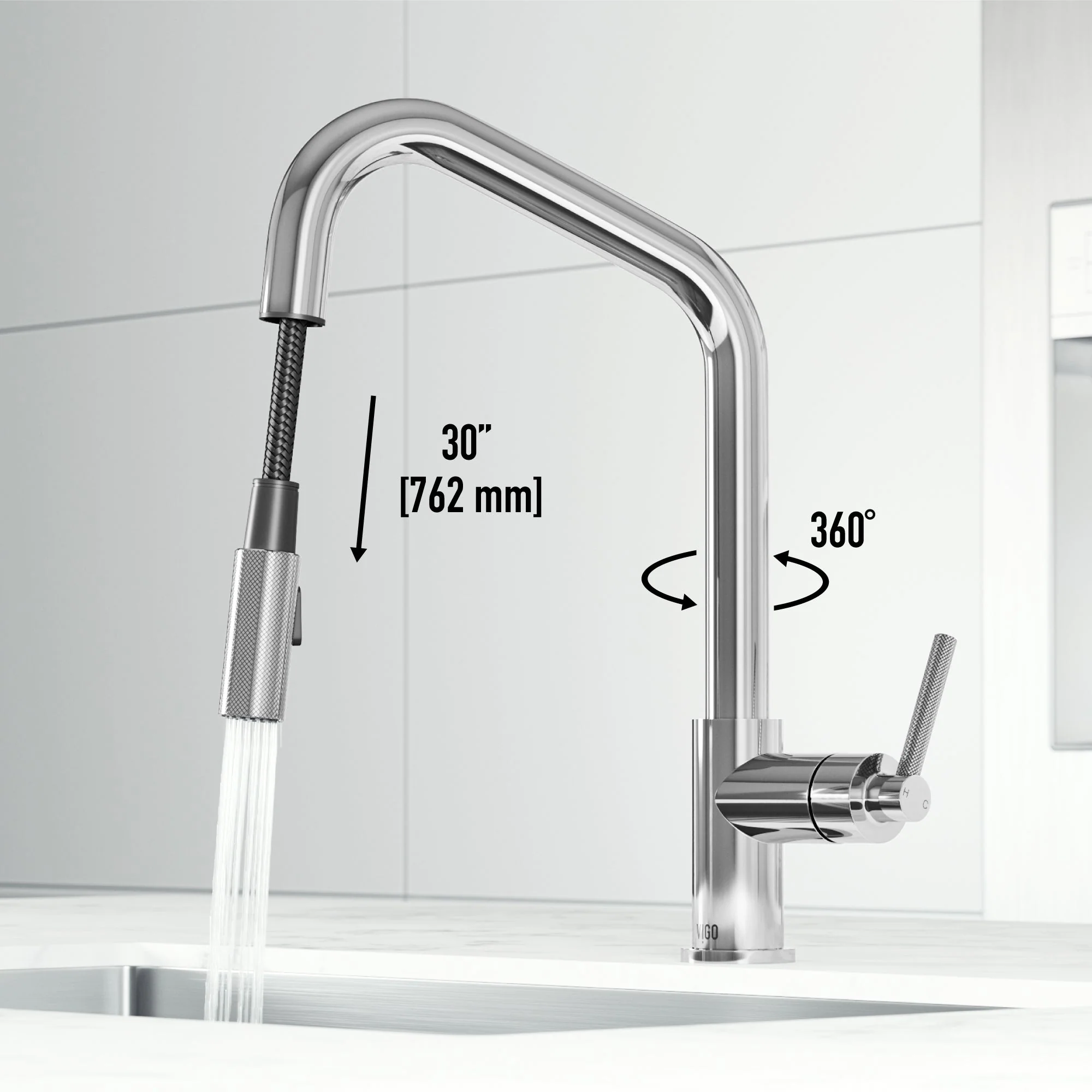 Utopia Pull-Down Spray Kitchen Faucet - Image 9