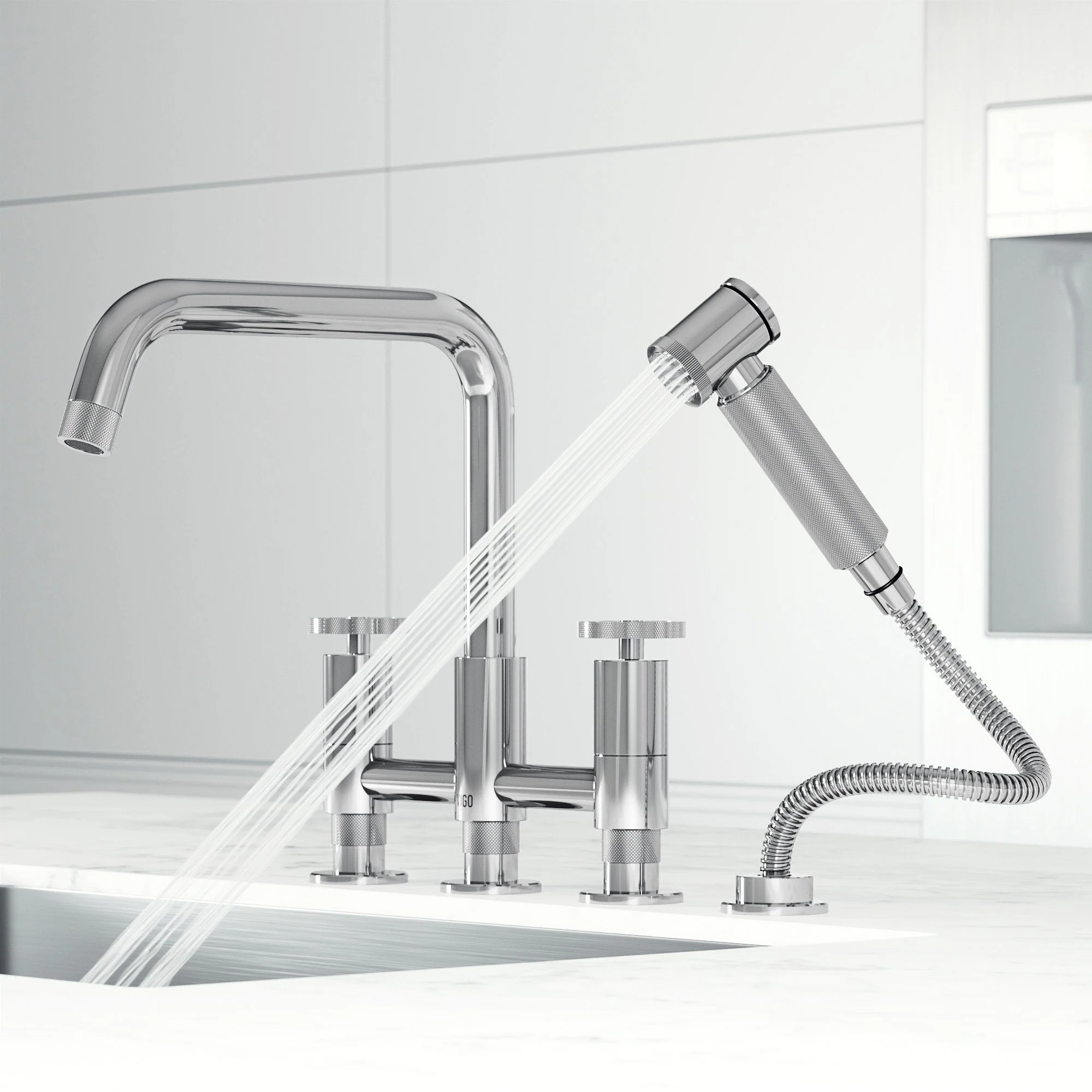 Cass Pull-Out Bridge Kitchen Faucet - Image 10