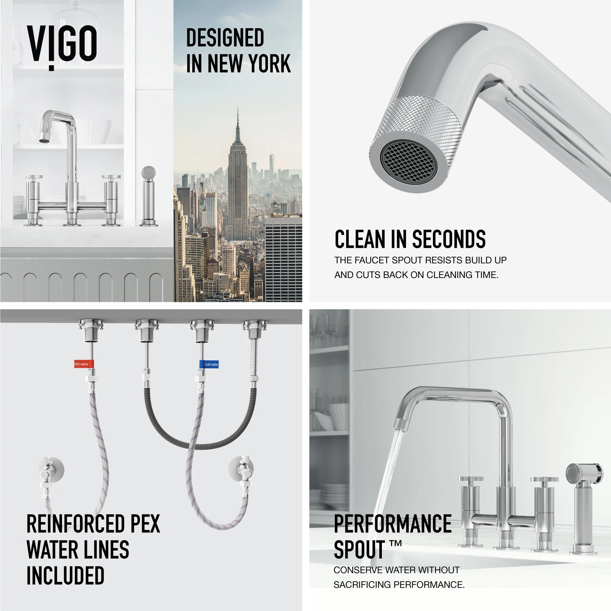 Cass Pull-Out Bridge Kitchen Faucet - Image 12