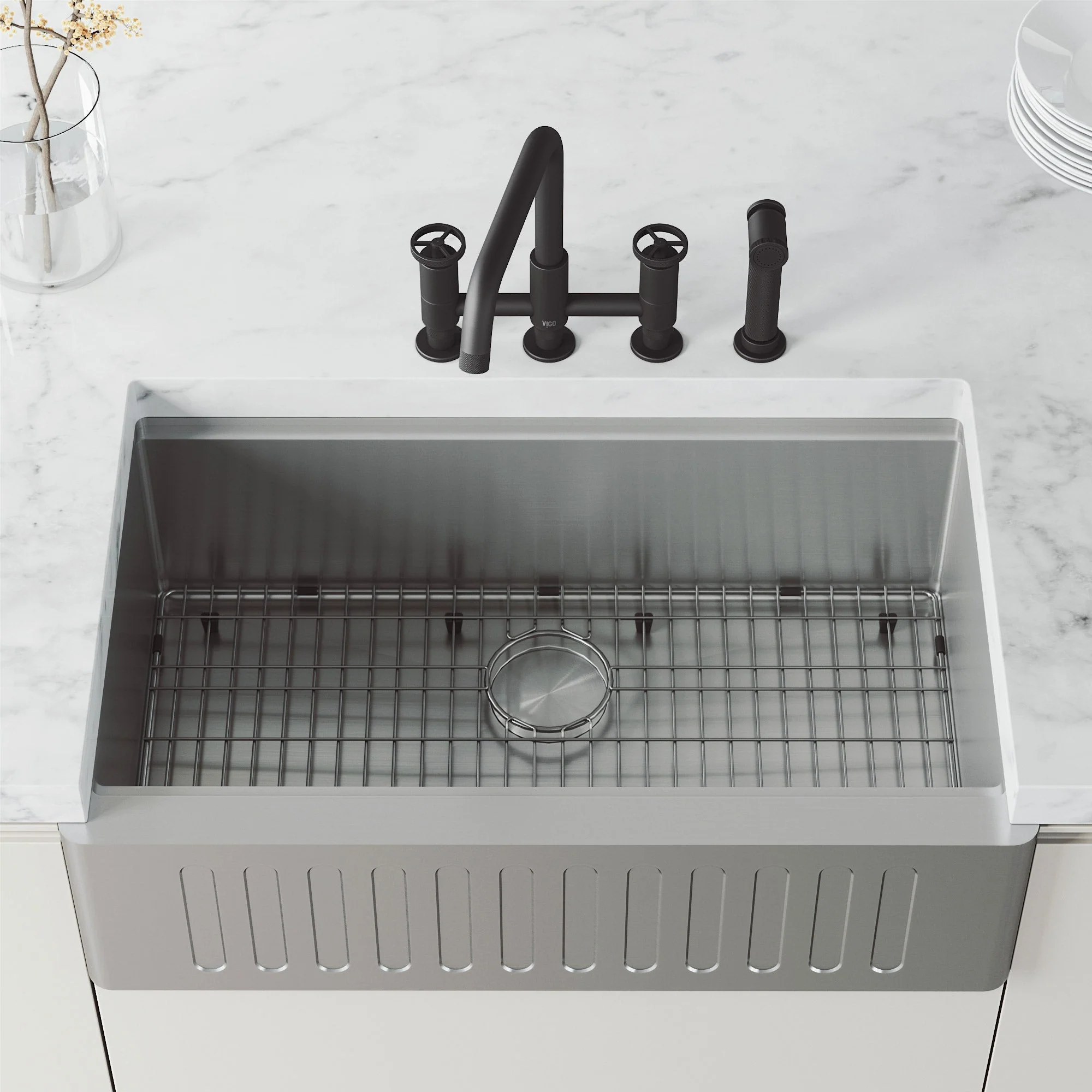 Cass Pull-Out Bridge Kitchen Faucet - Image 22