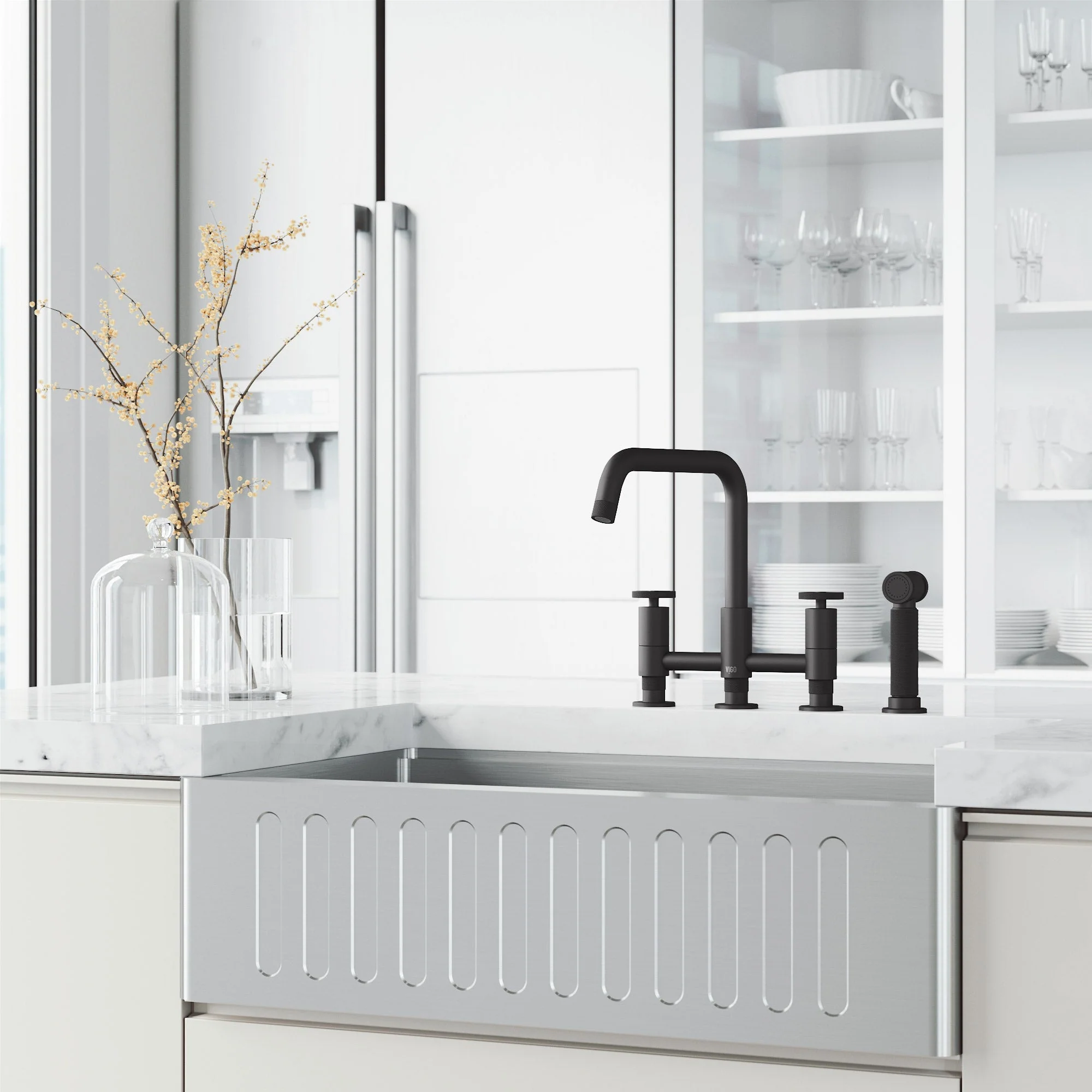 Cass Pull-Out Bridge Kitchen Faucet - Image 23