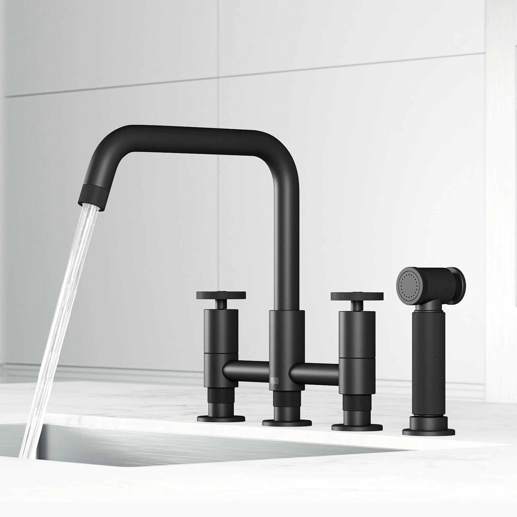 Cass Pull-Out Bridge Kitchen Faucet - Image 25