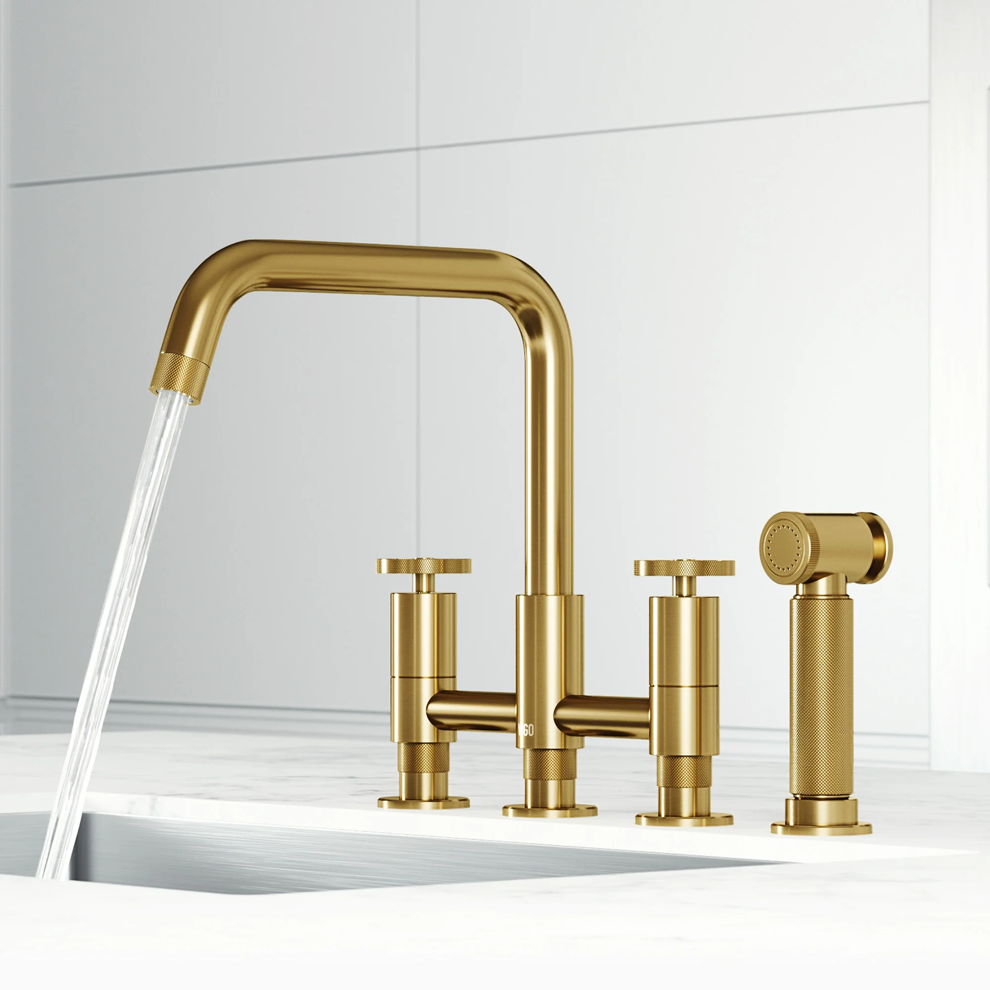 Cass Pull-Out Bridge Kitchen Faucet - Image 40
