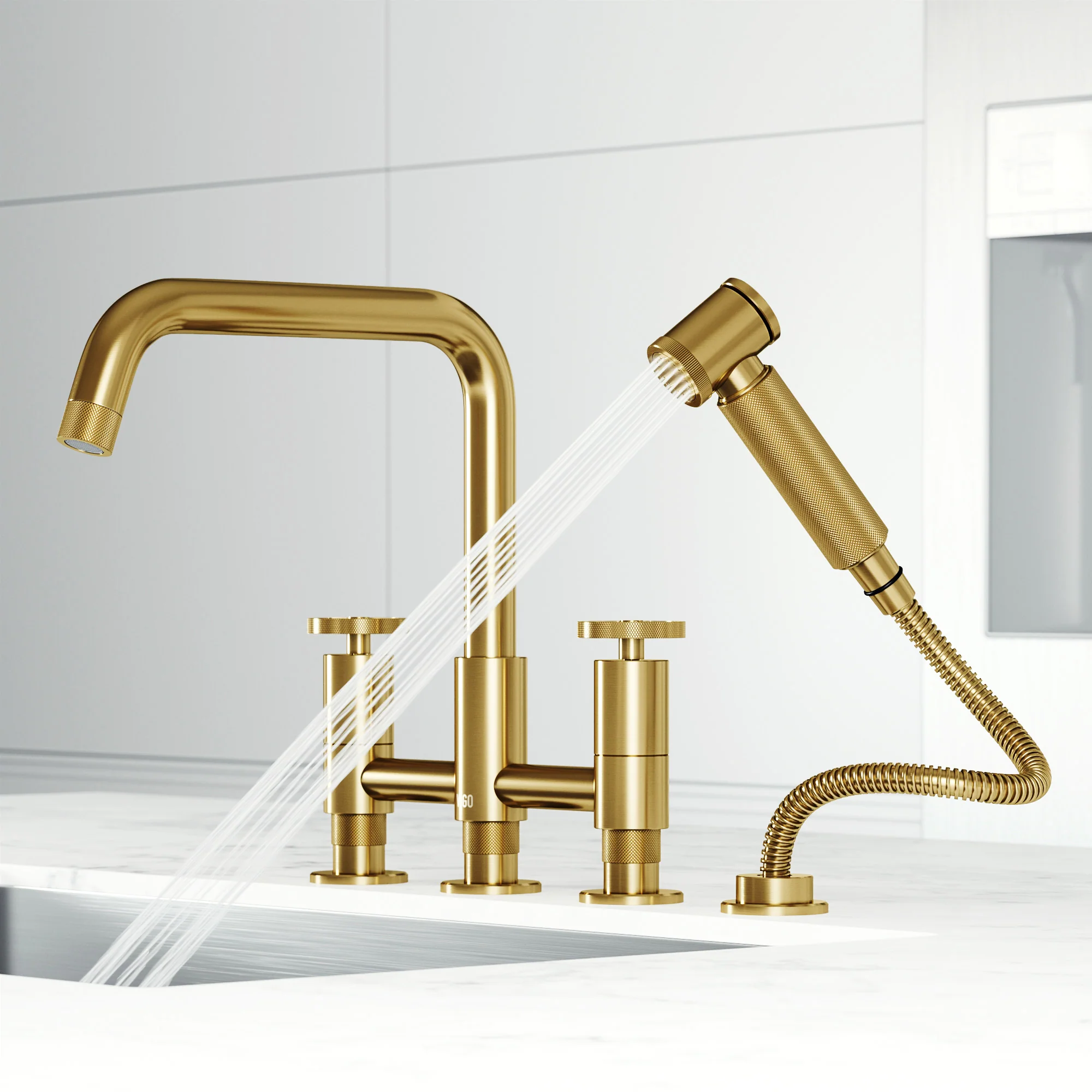 Cass Pull-Out Bridge Kitchen Faucet - Image 41
