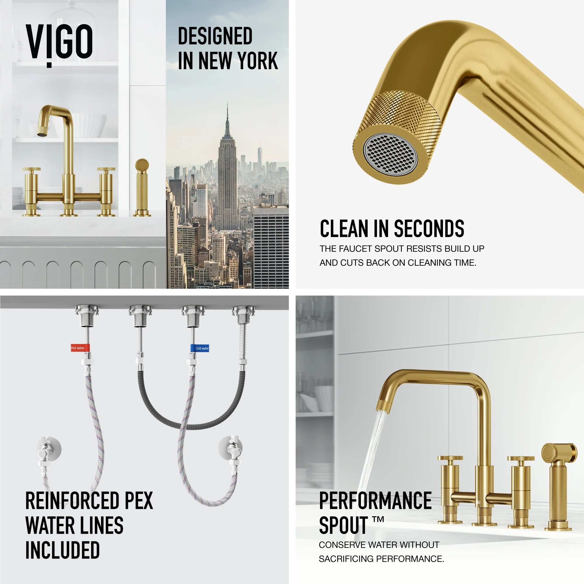 Cass Pull-Out Bridge Kitchen Faucet - Image 43