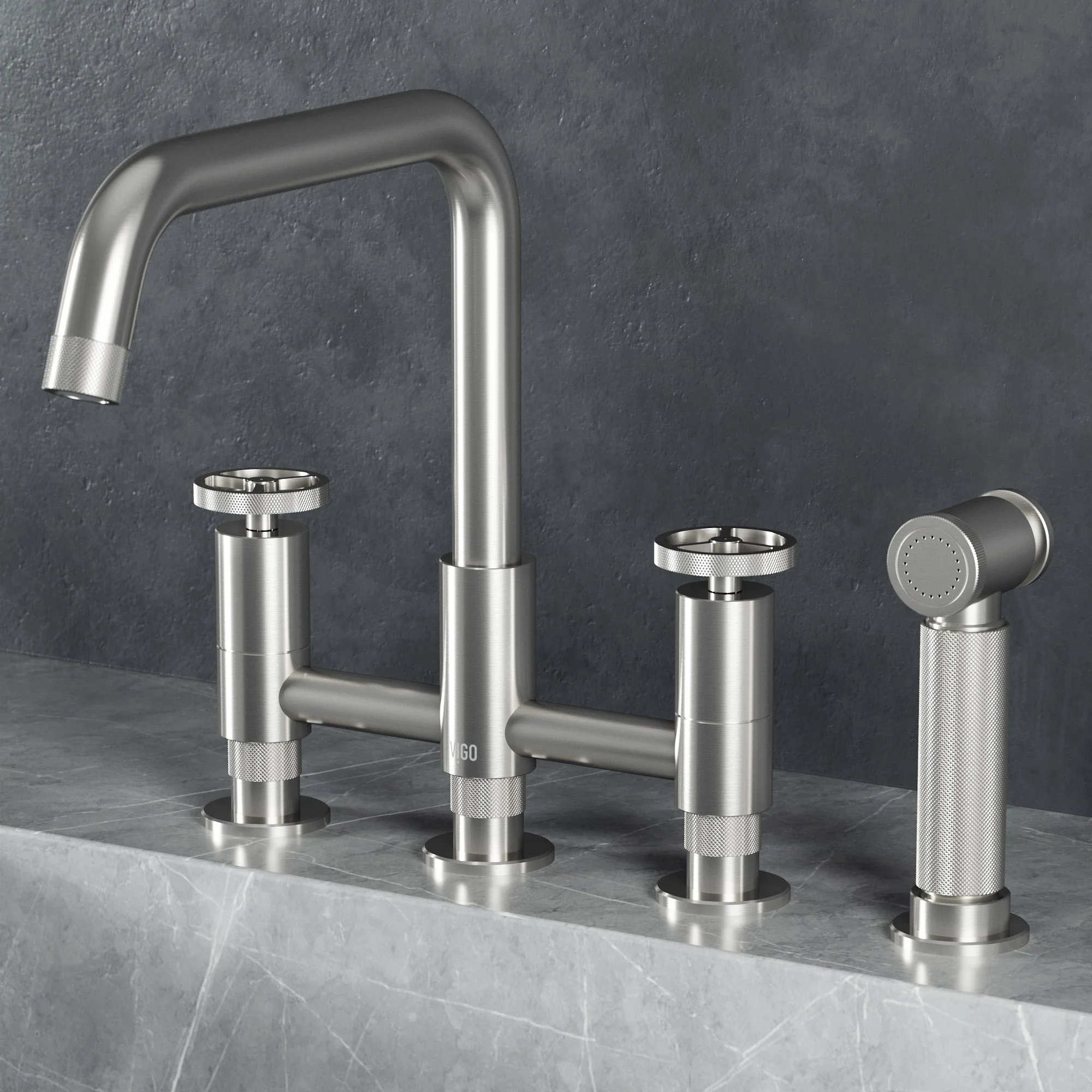 Cass Pull-Out Bridge Kitchen Faucet - Image 49