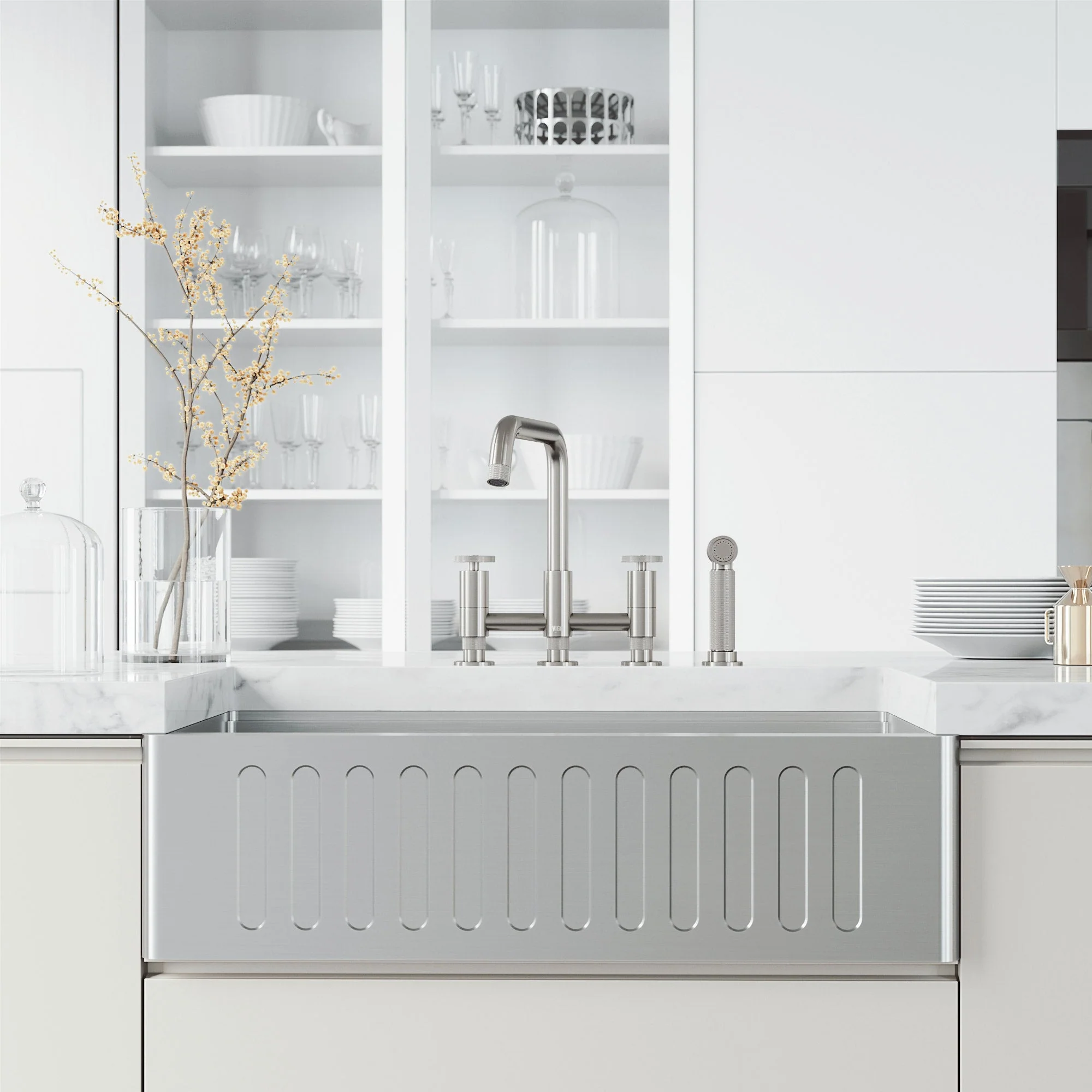 Cass Pull-Out Bridge Kitchen Faucet - Image 52