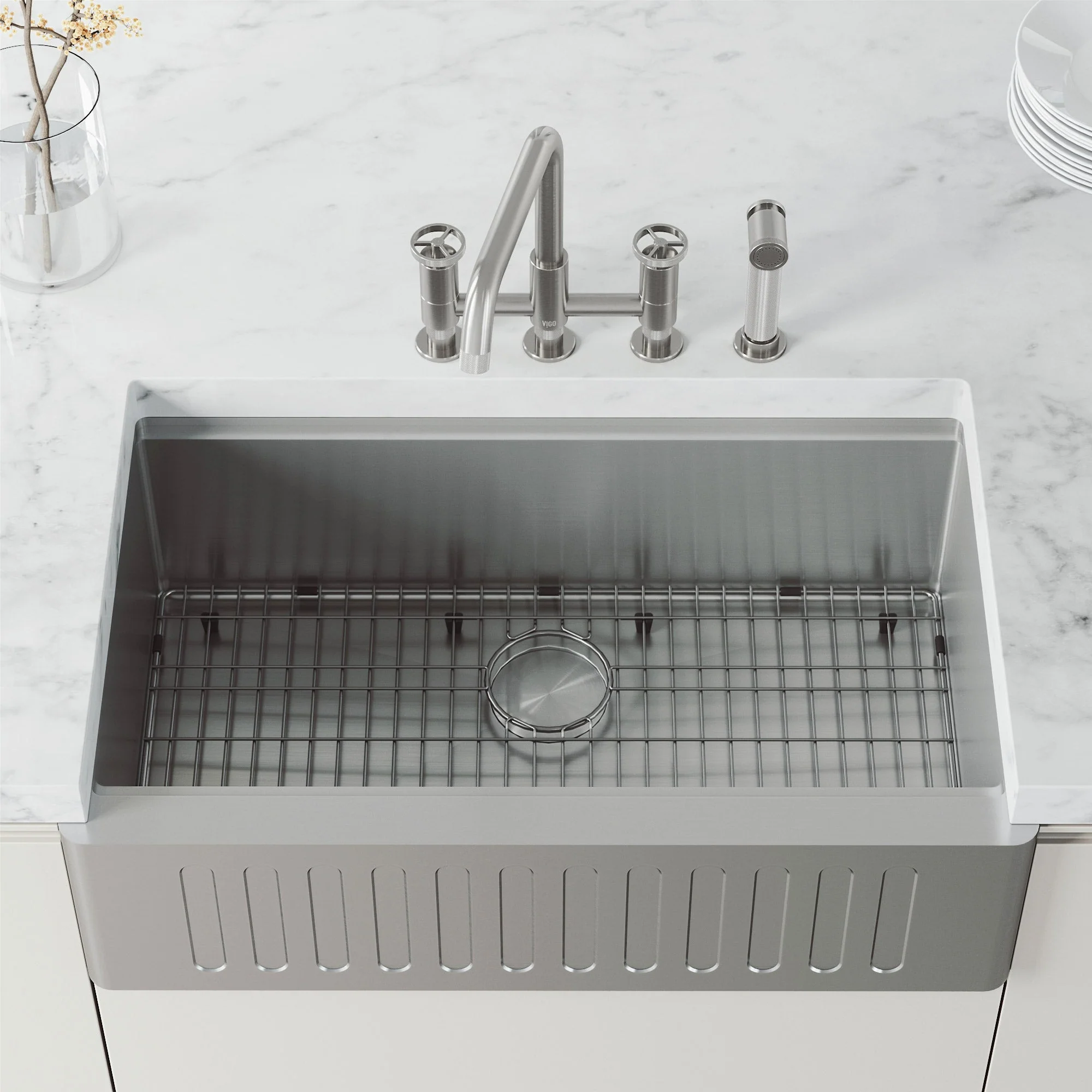 Cass Pull-Out Bridge Kitchen Faucet - Image 53