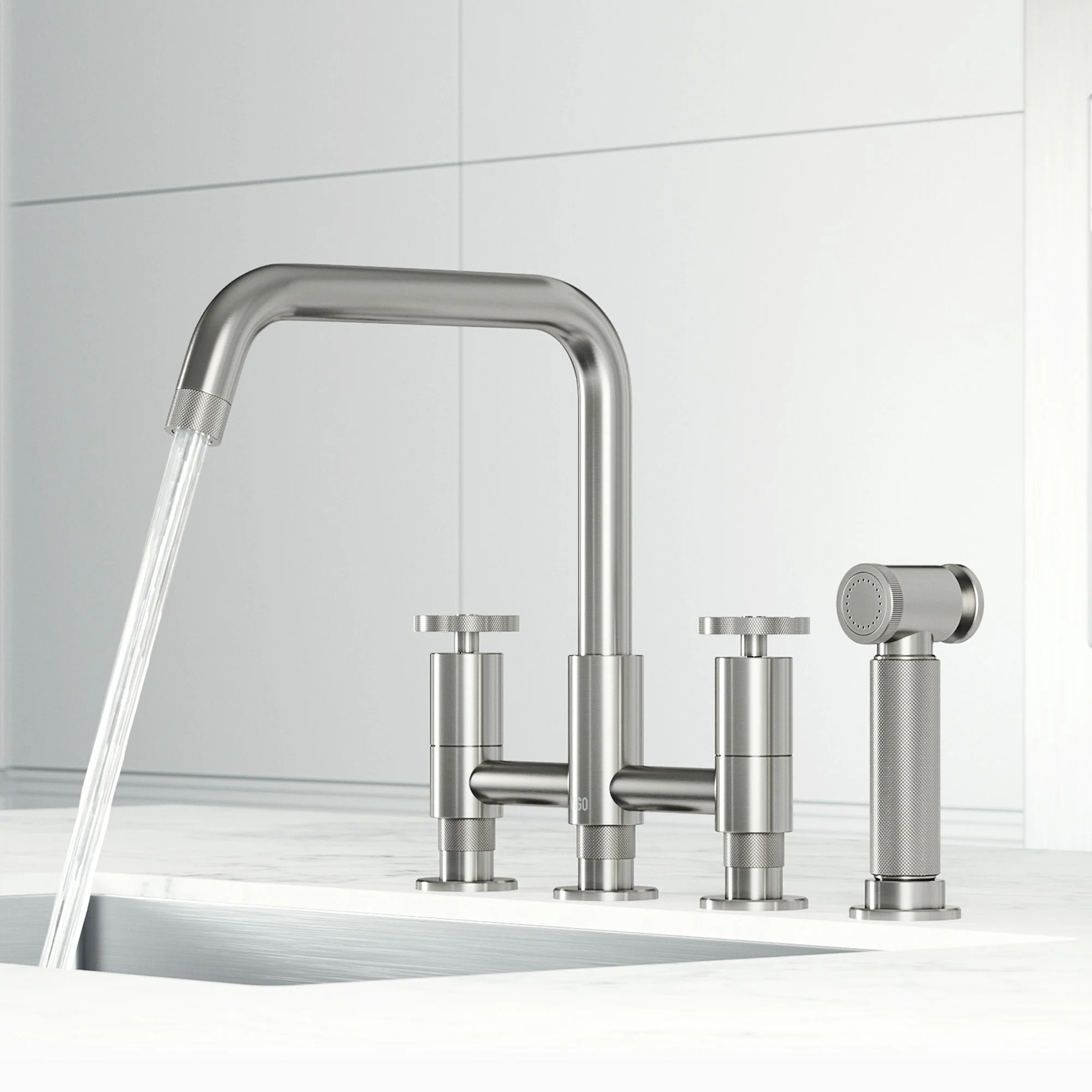 Cass Pull-Out Bridge Kitchen Faucet - Image 56