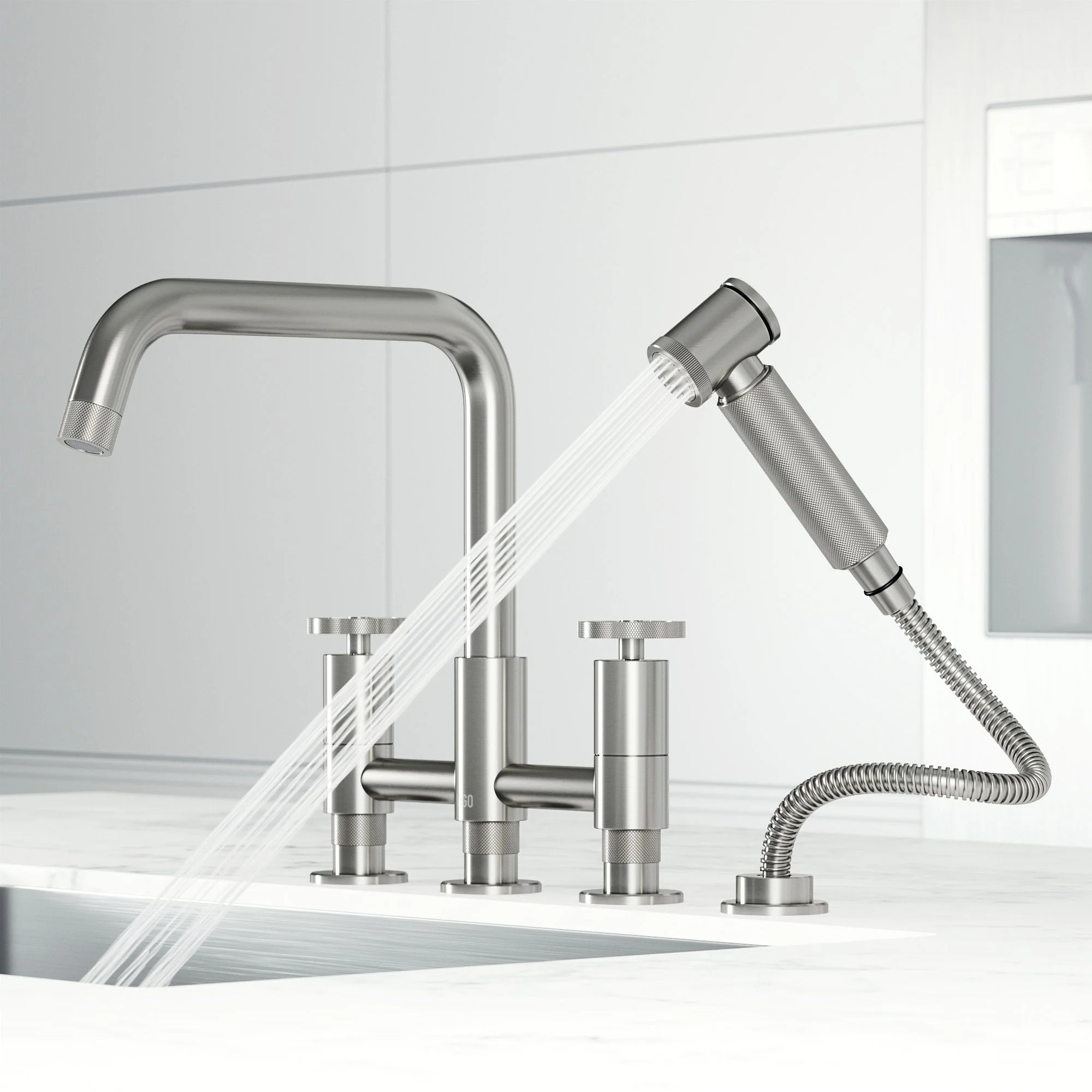 Cass Pull-Out Bridge Kitchen Faucet - Image 57