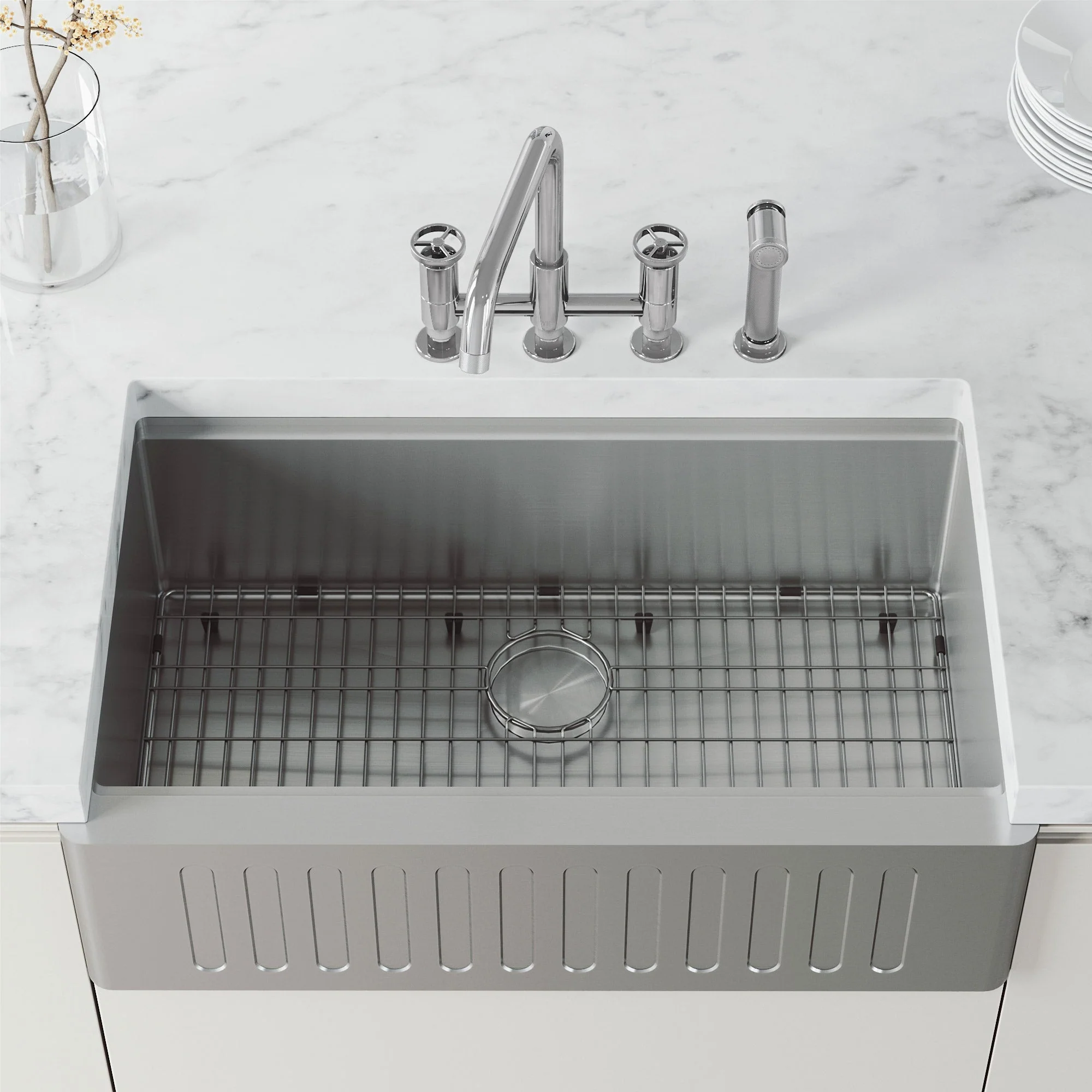 Cass Pull-Out Bridge Kitchen Faucet - Image 6
