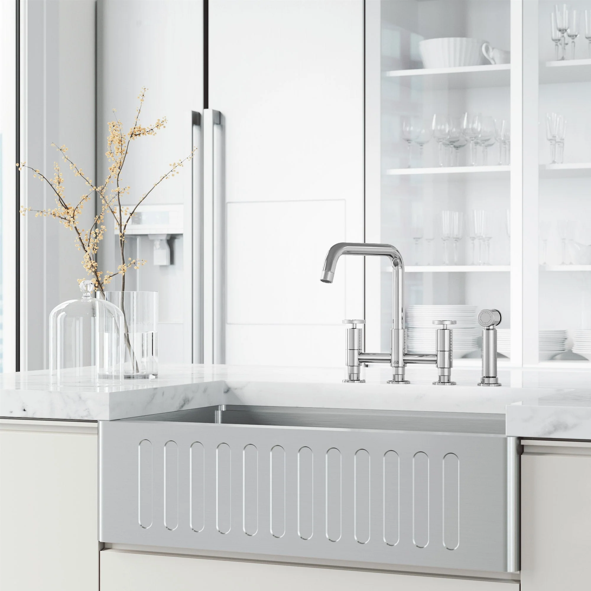 Cass Pull-Out Bridge Kitchen Faucet - Image 7