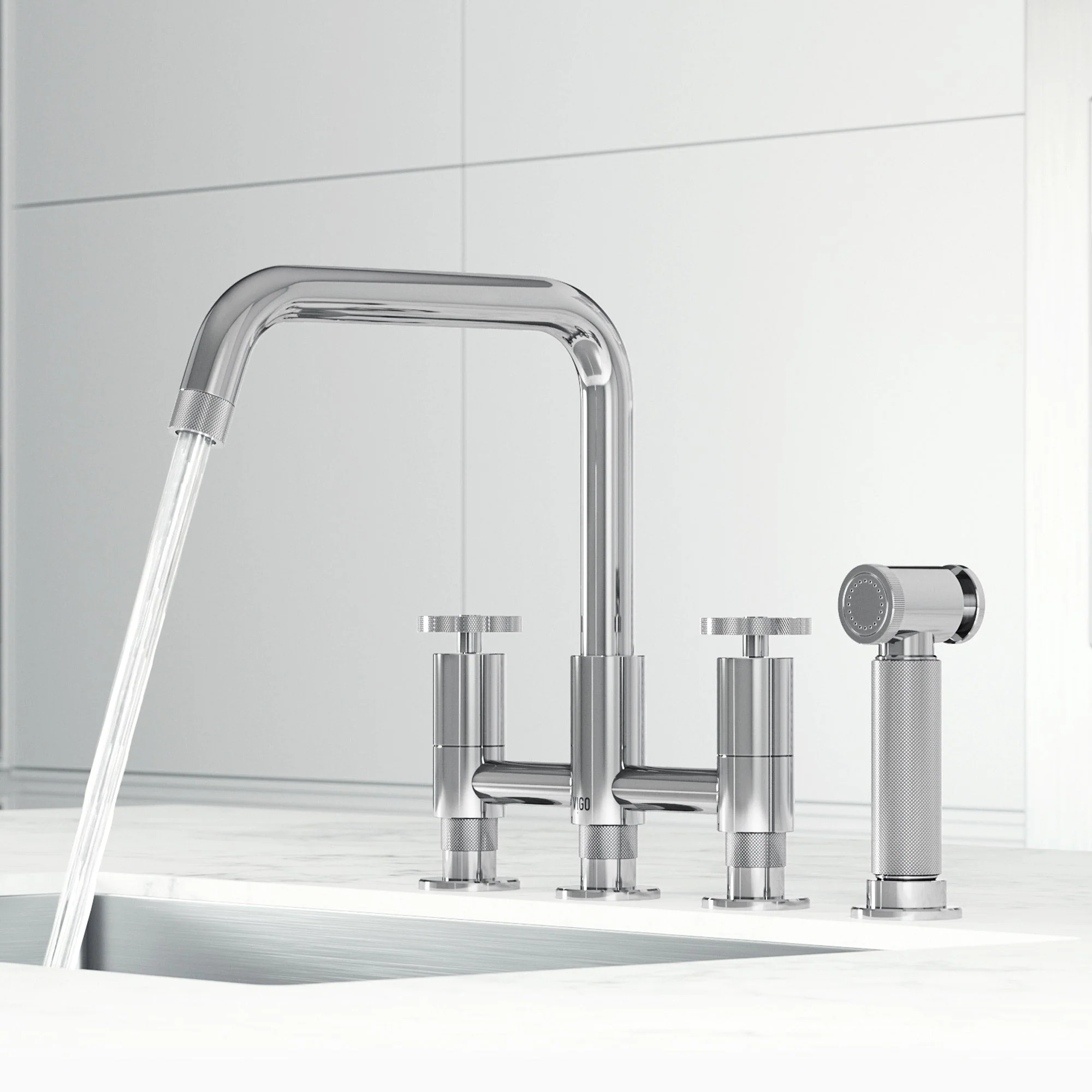 Cass Pull-Out Bridge Kitchen Faucet - Image 9
