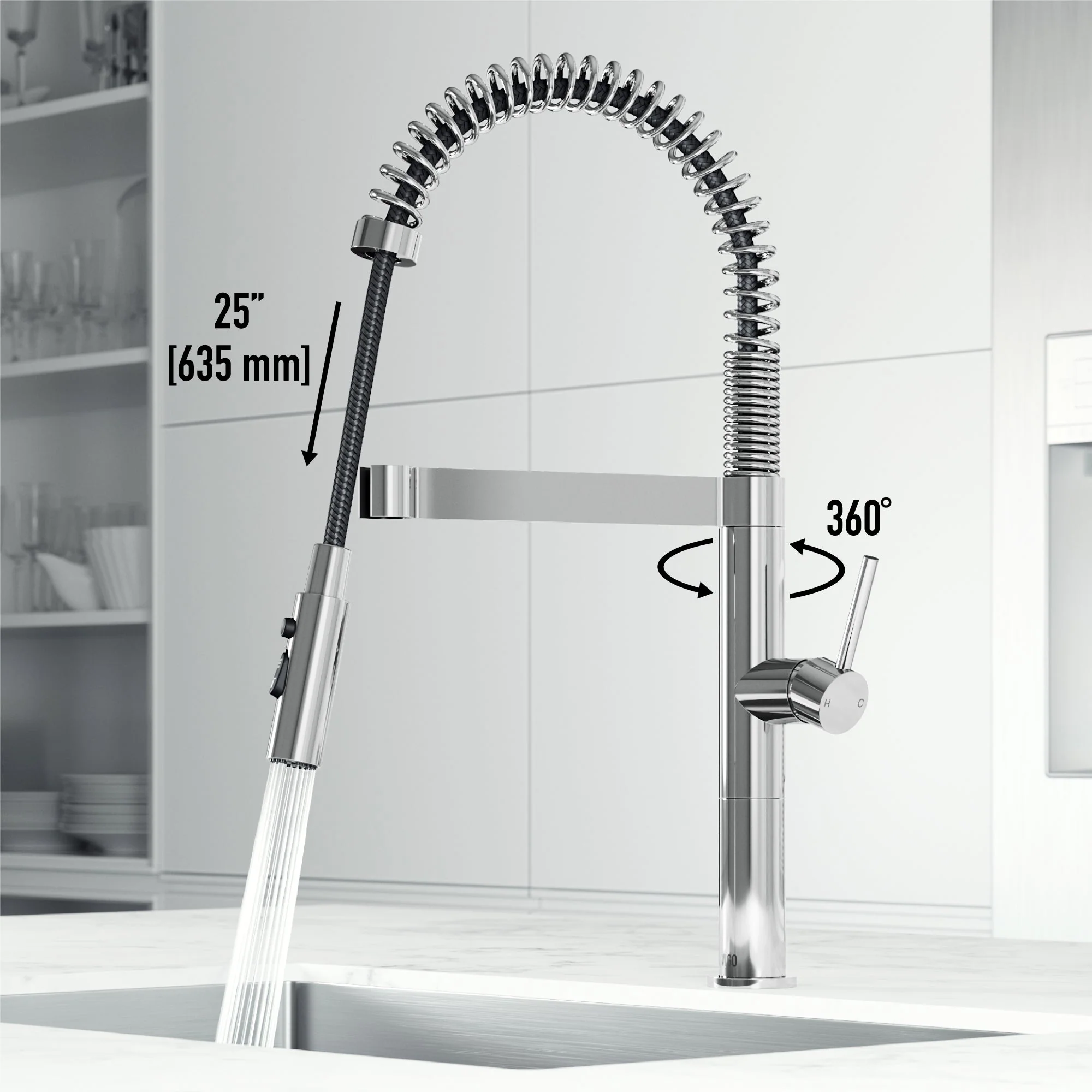 Edison Pro Pull-Down Spray Kitchen Faucet - Image 5