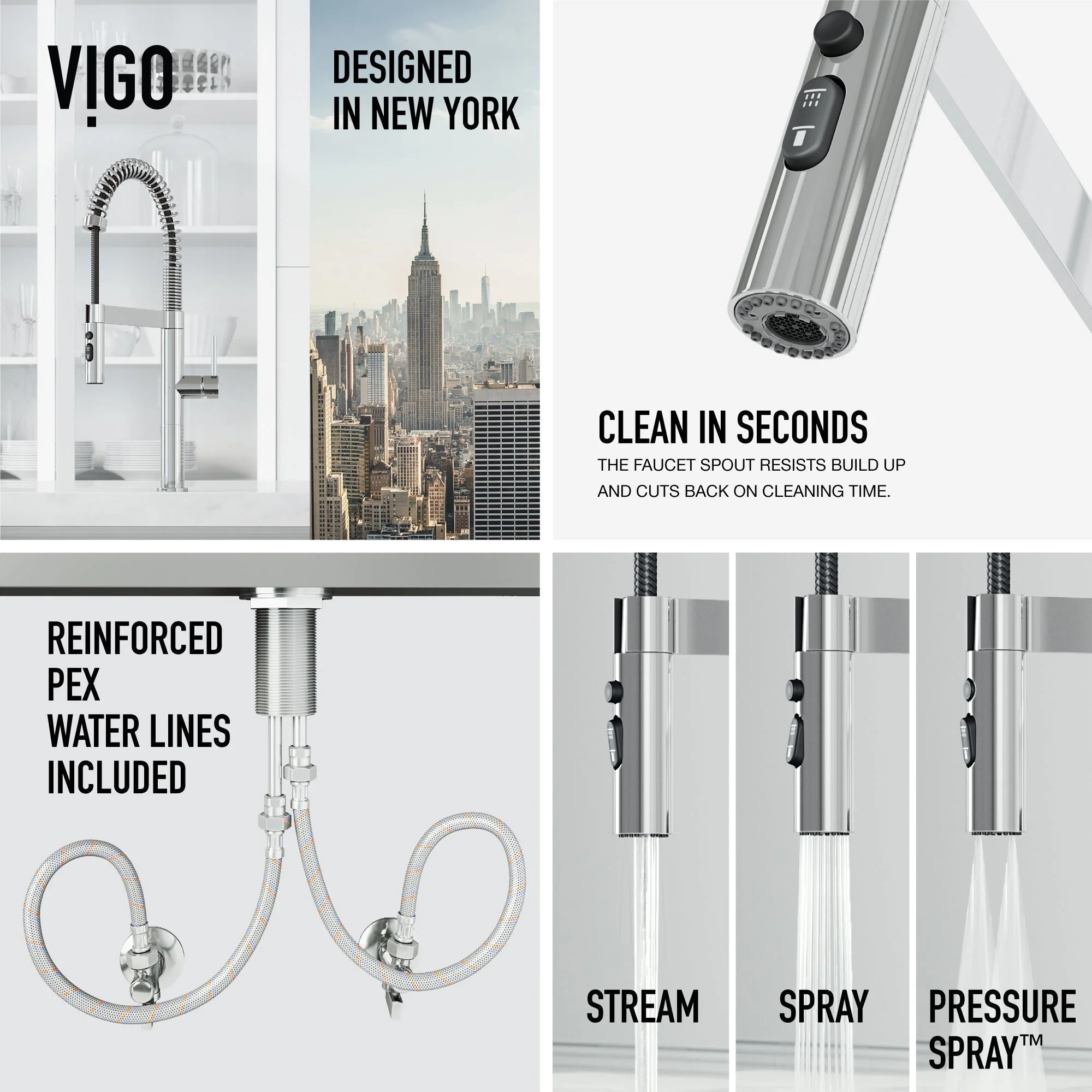 Edison Pro Pull-Down Spray Kitchen Faucet - Image 6