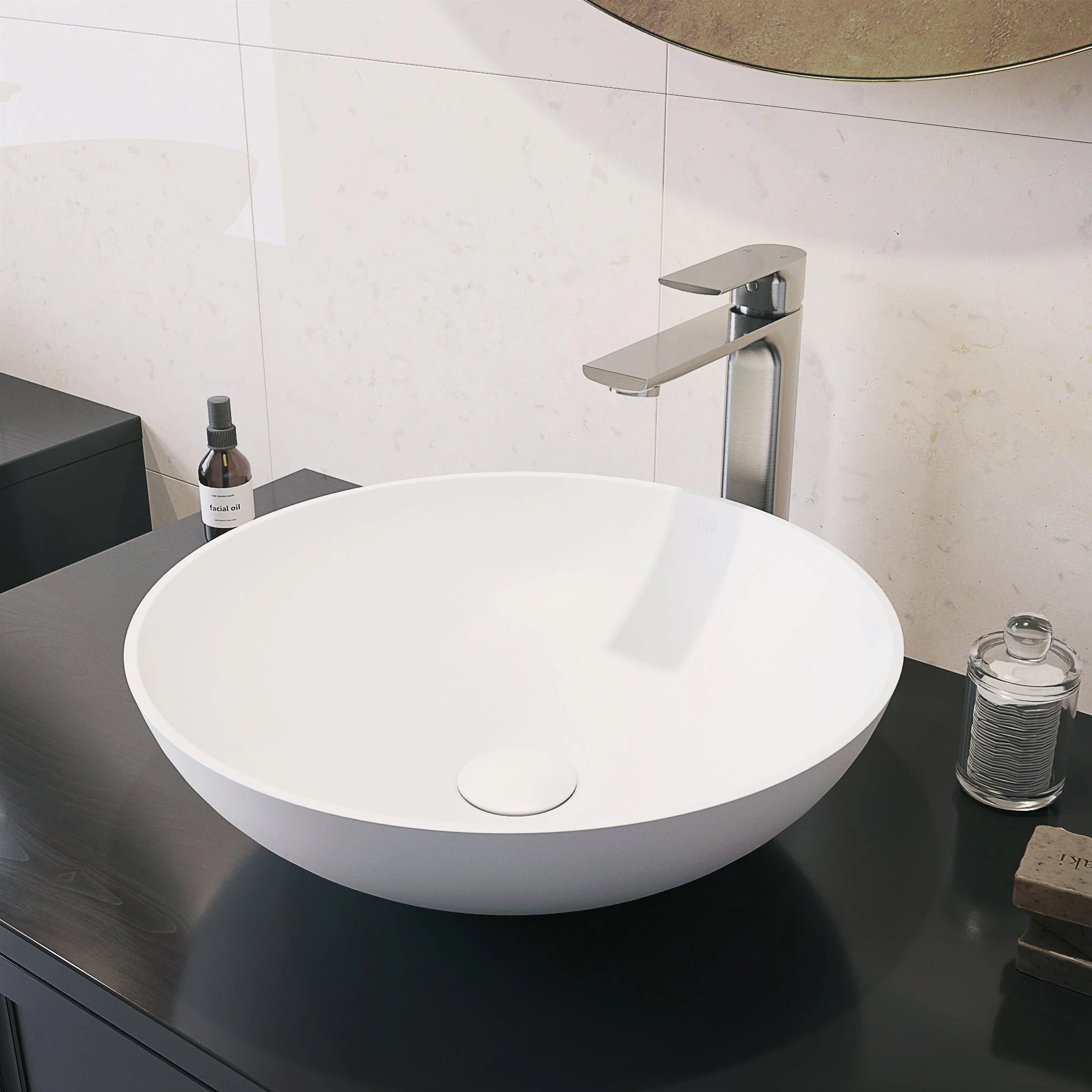 Giovanni Lotus Matte Stone™ Vessel Bathroom Sink - Image 4
