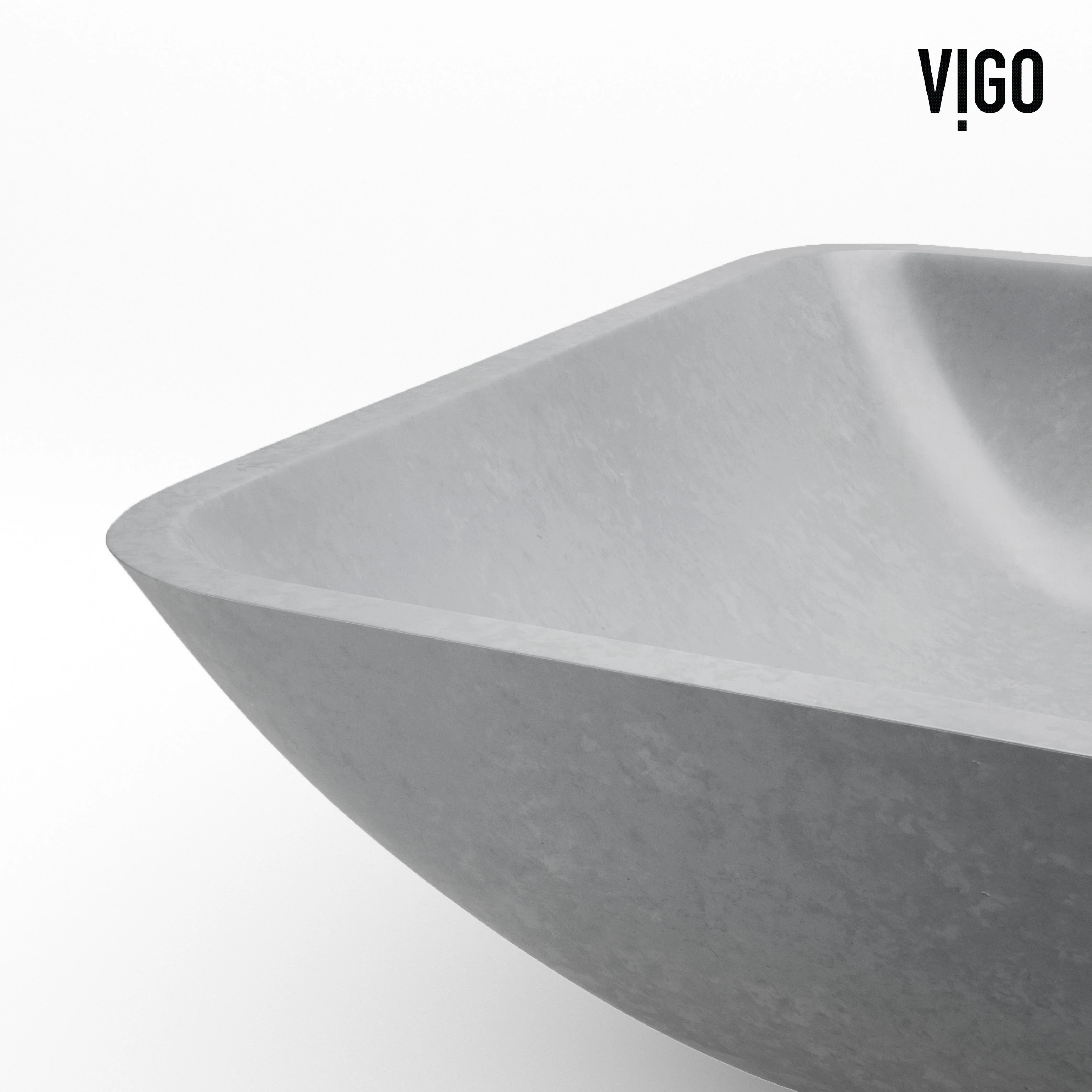 Sottile Rectangular Concreto Stone™ Vessel Sink - Image 11