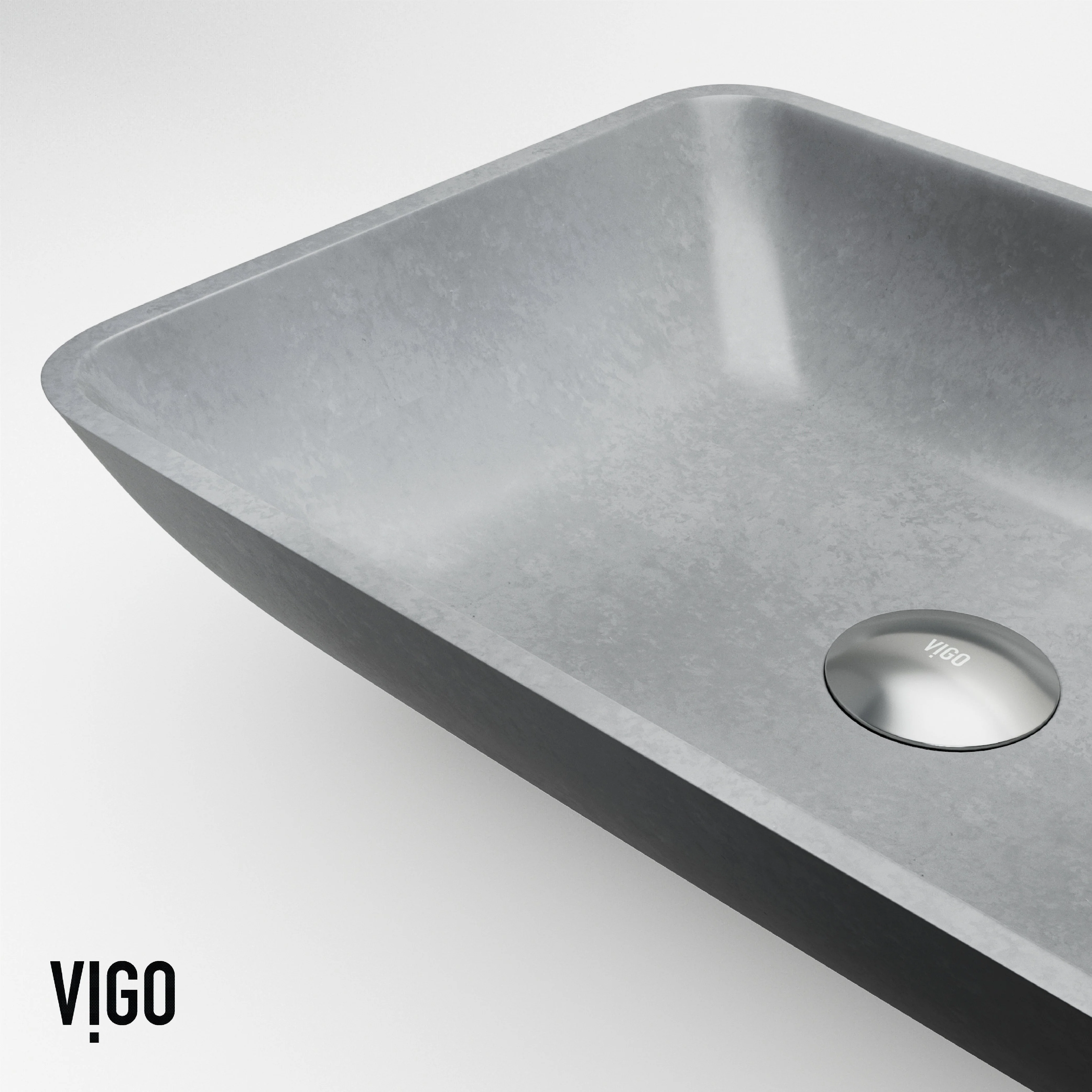 Sottile Rectangular Concreto Stone™ Vessel Sink - Image 12