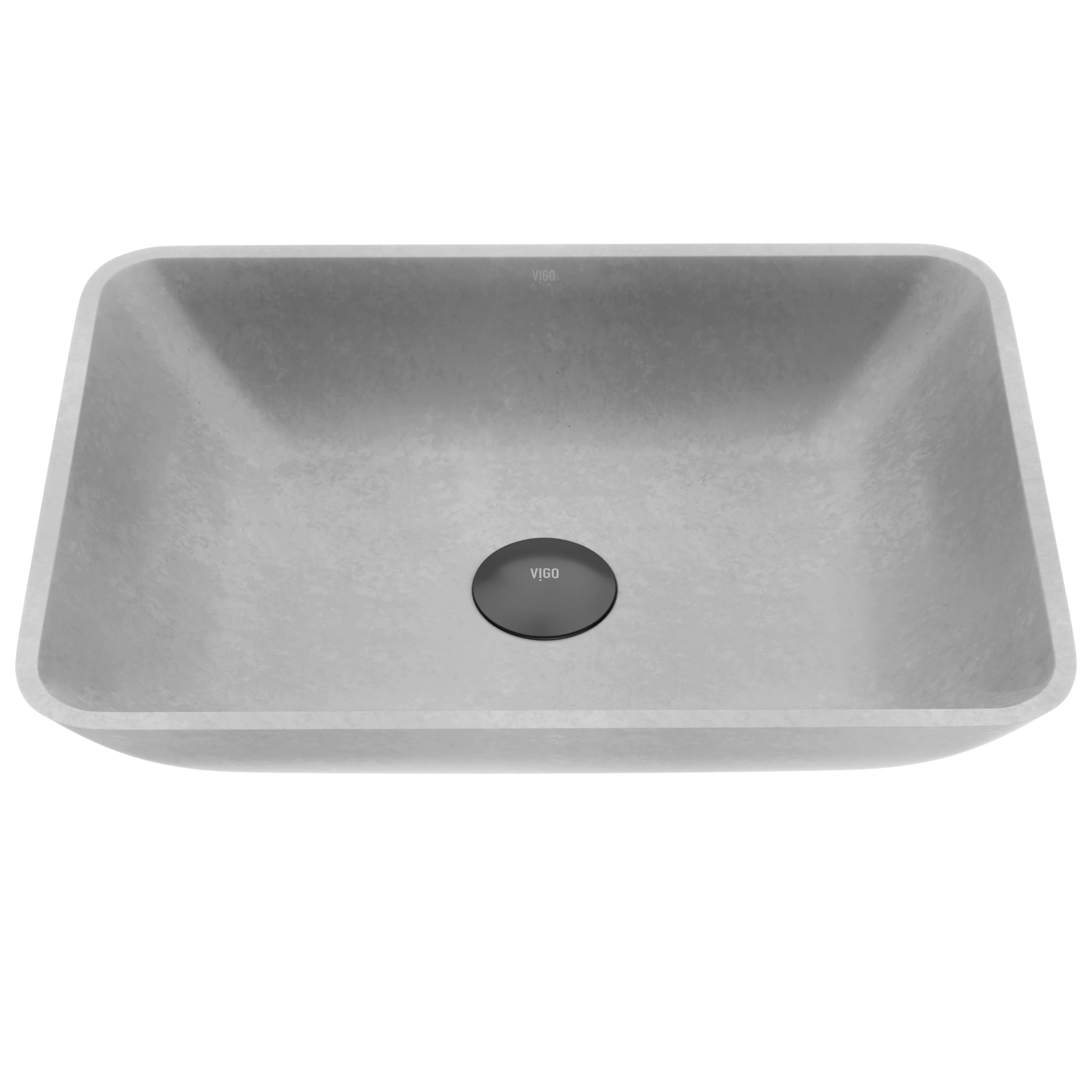 Sottile Rectangular Concreto Stone™ Vessel Sink - Image 4
