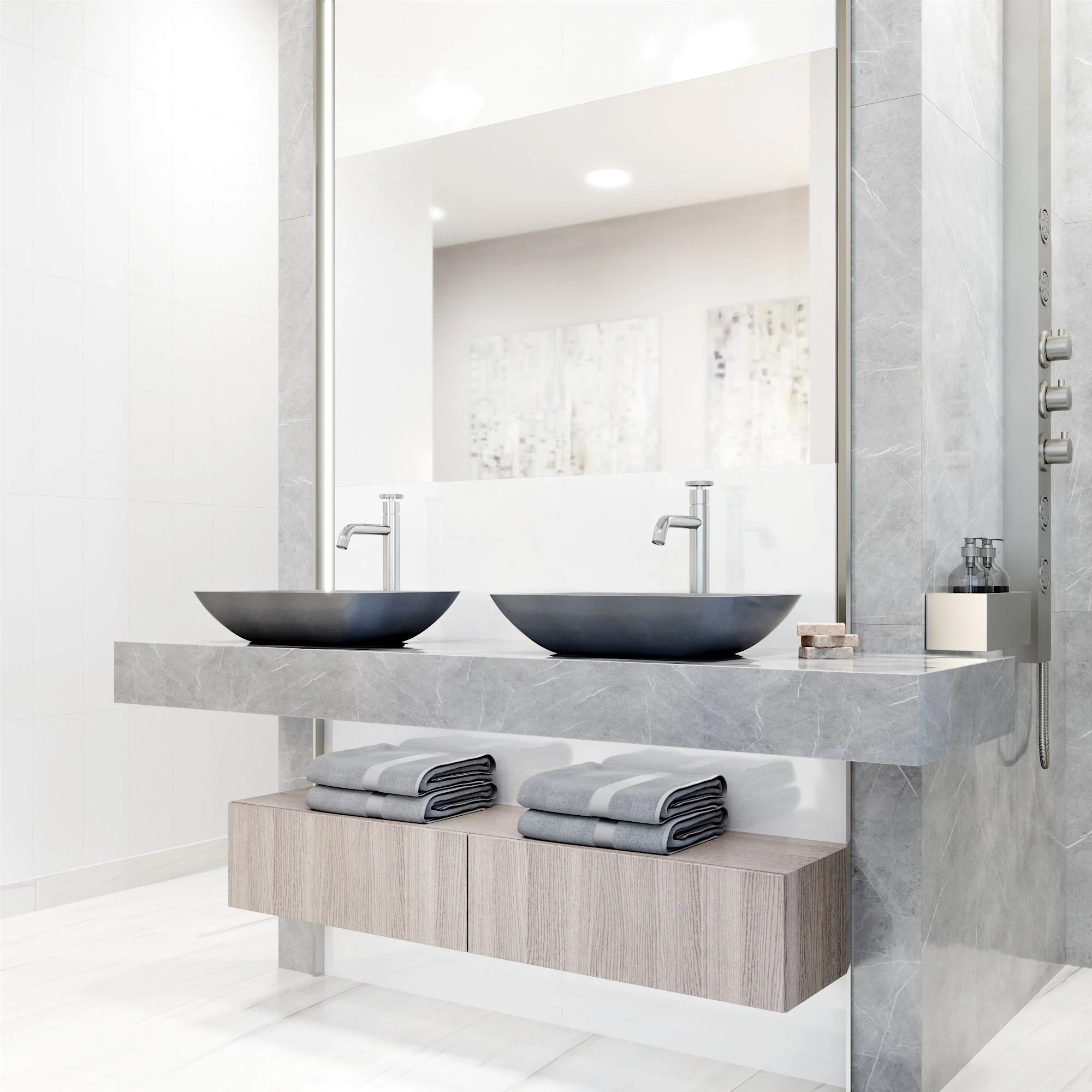 Sottile Rectangular Concreto Stone™ Vessel Sink - Image 7
