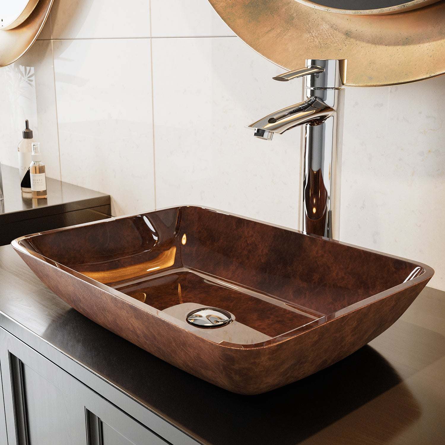 Sottile Rectangular Glass Vessel Sink - Image 10