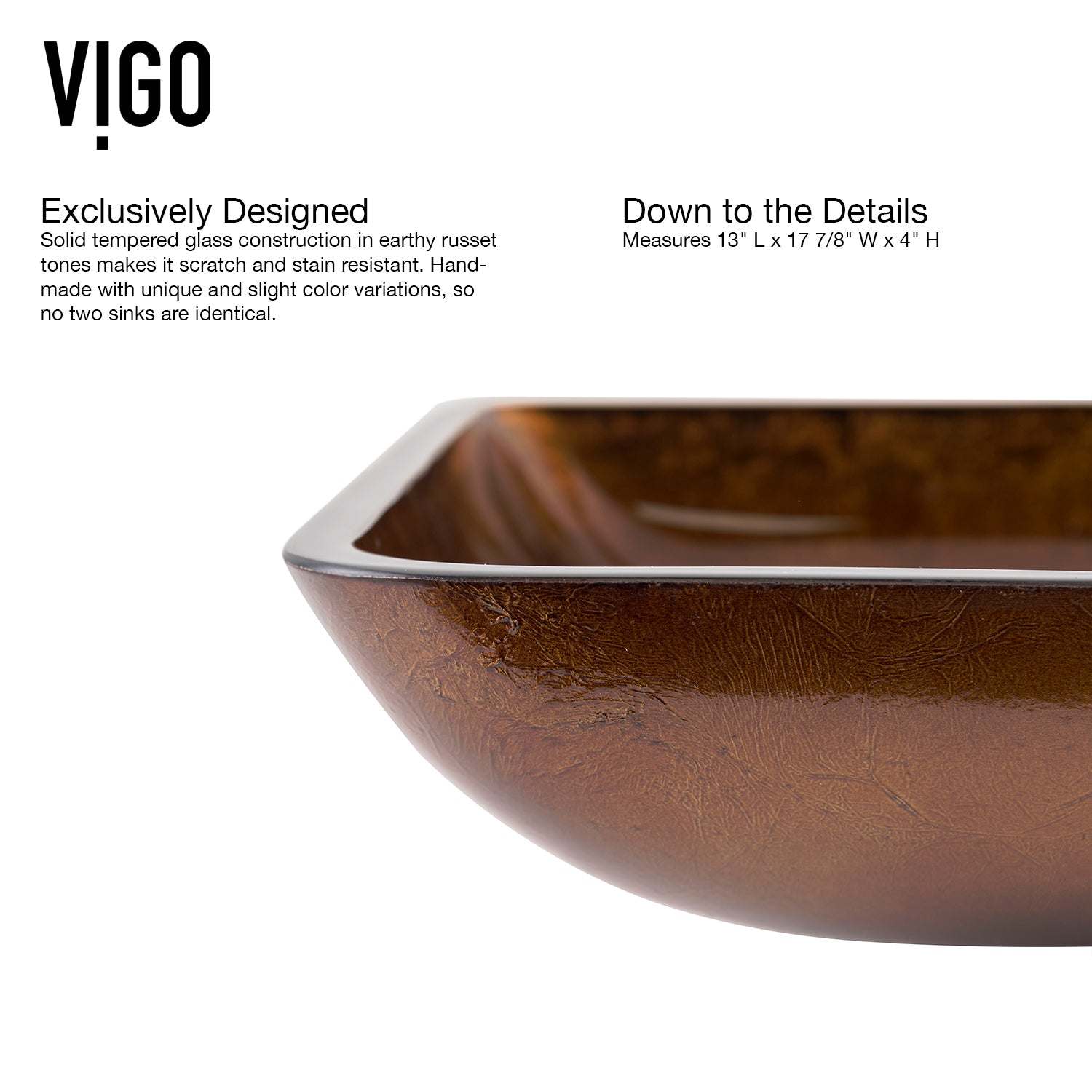 Sottile Rectangular Glass Vessel Sink - Image 14