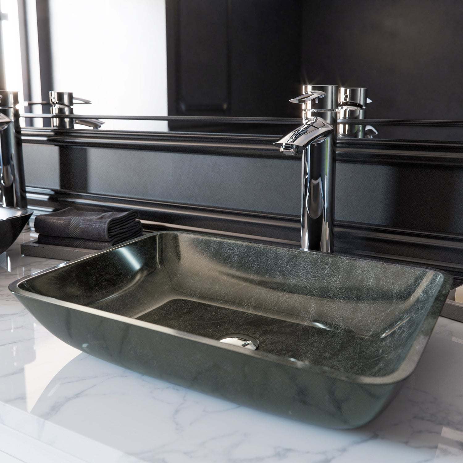 Sottile Rectangular Glass Vessel Sink - Image 17