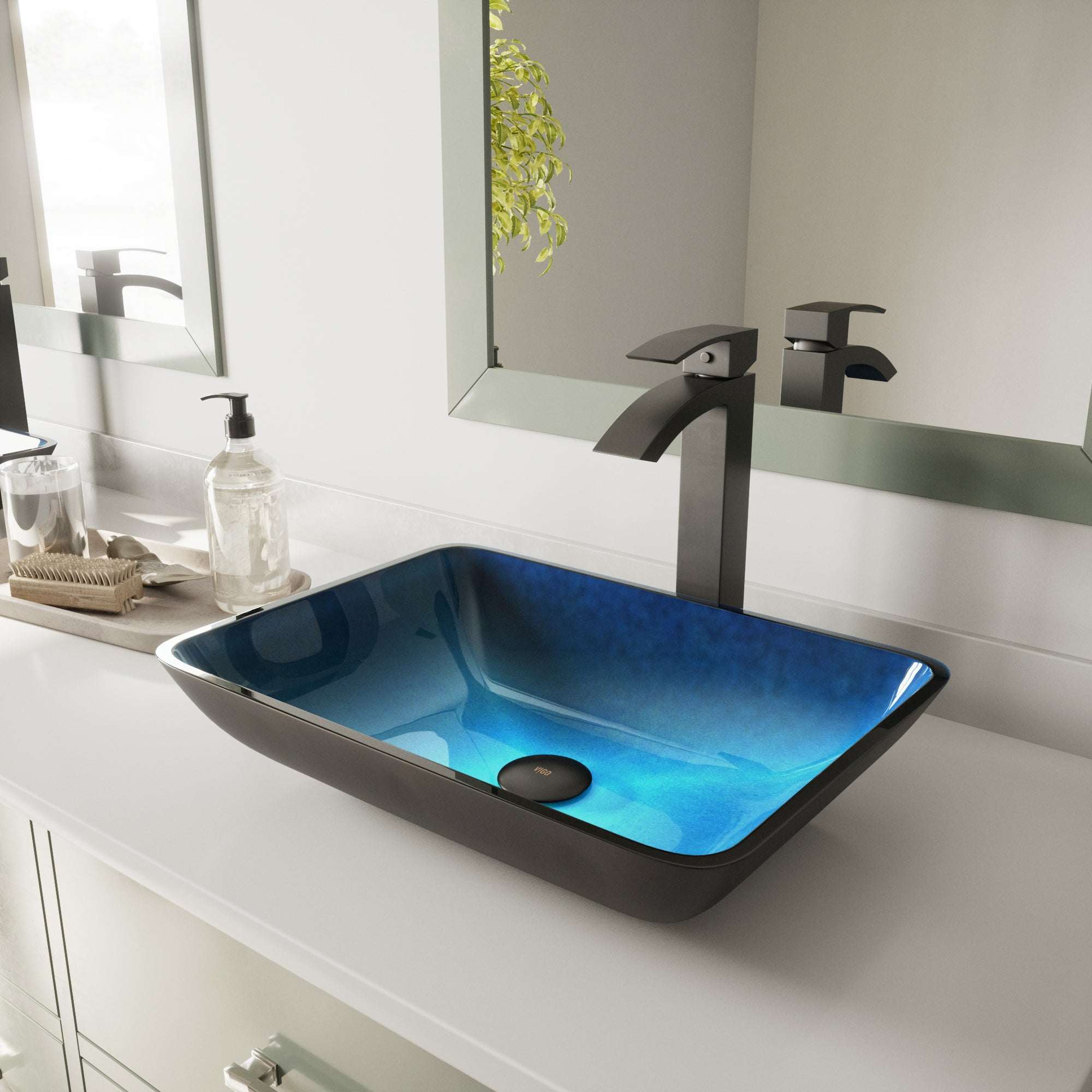Sottile Rectangular Glass Vessel Sink - Image 25