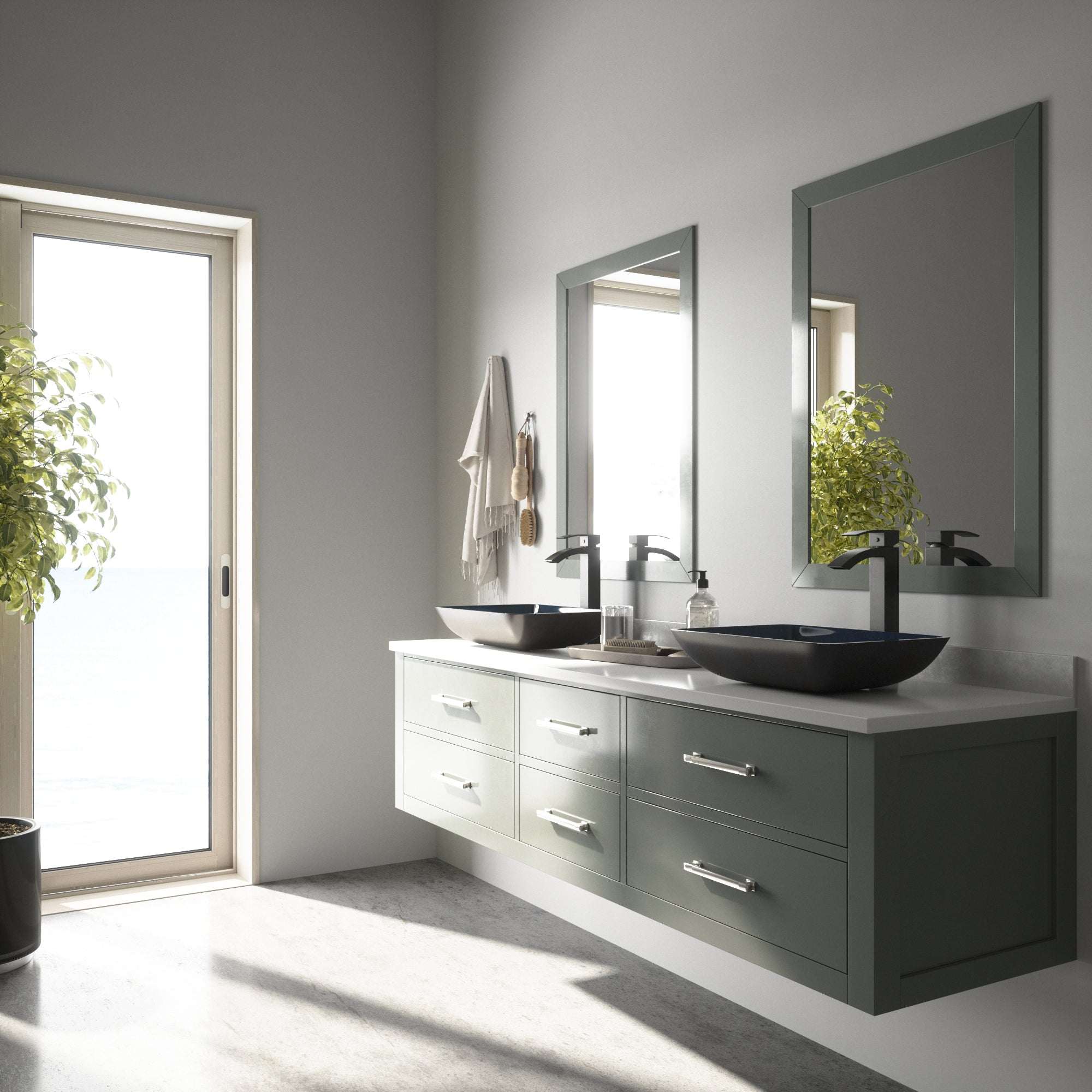 Sottile Rectangular Glass Vessel Sink - Image 26