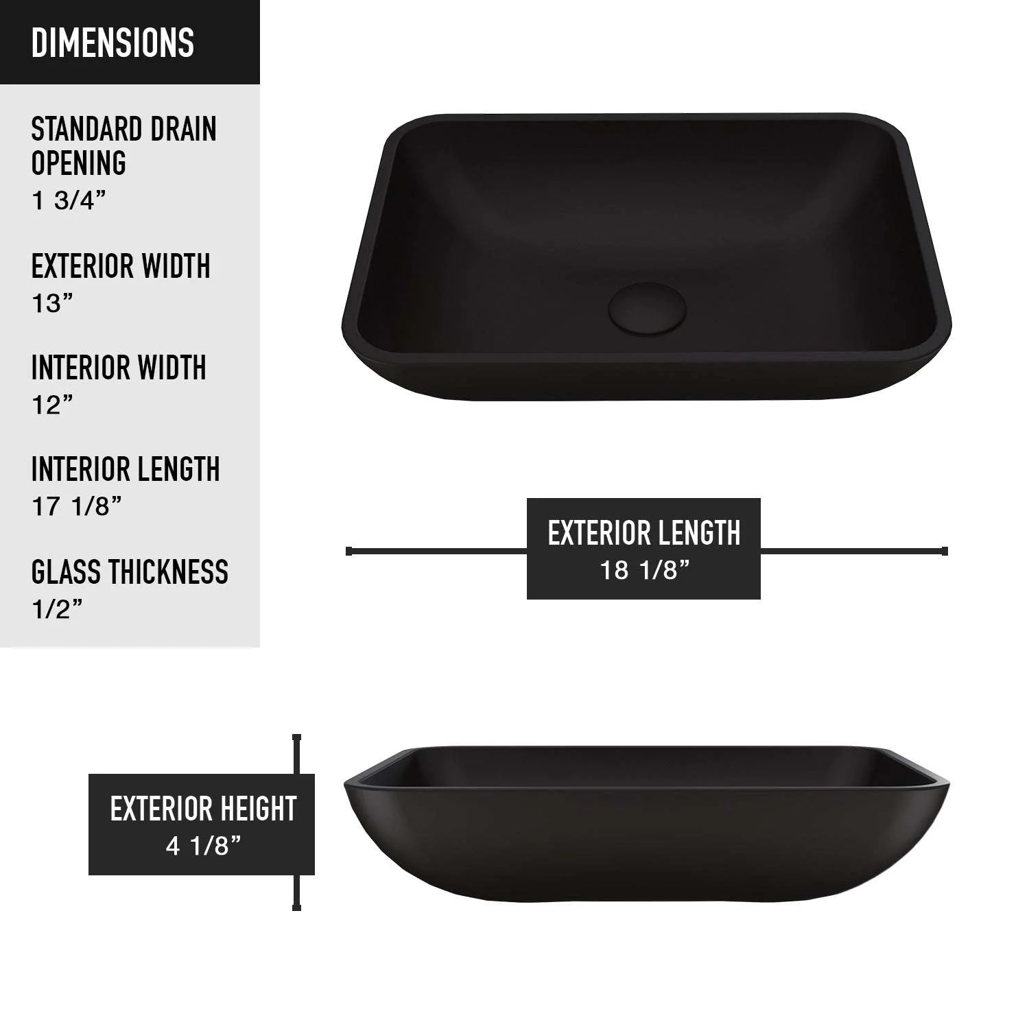 Sottile Rectangular Glass Vessel Sink - Image 37