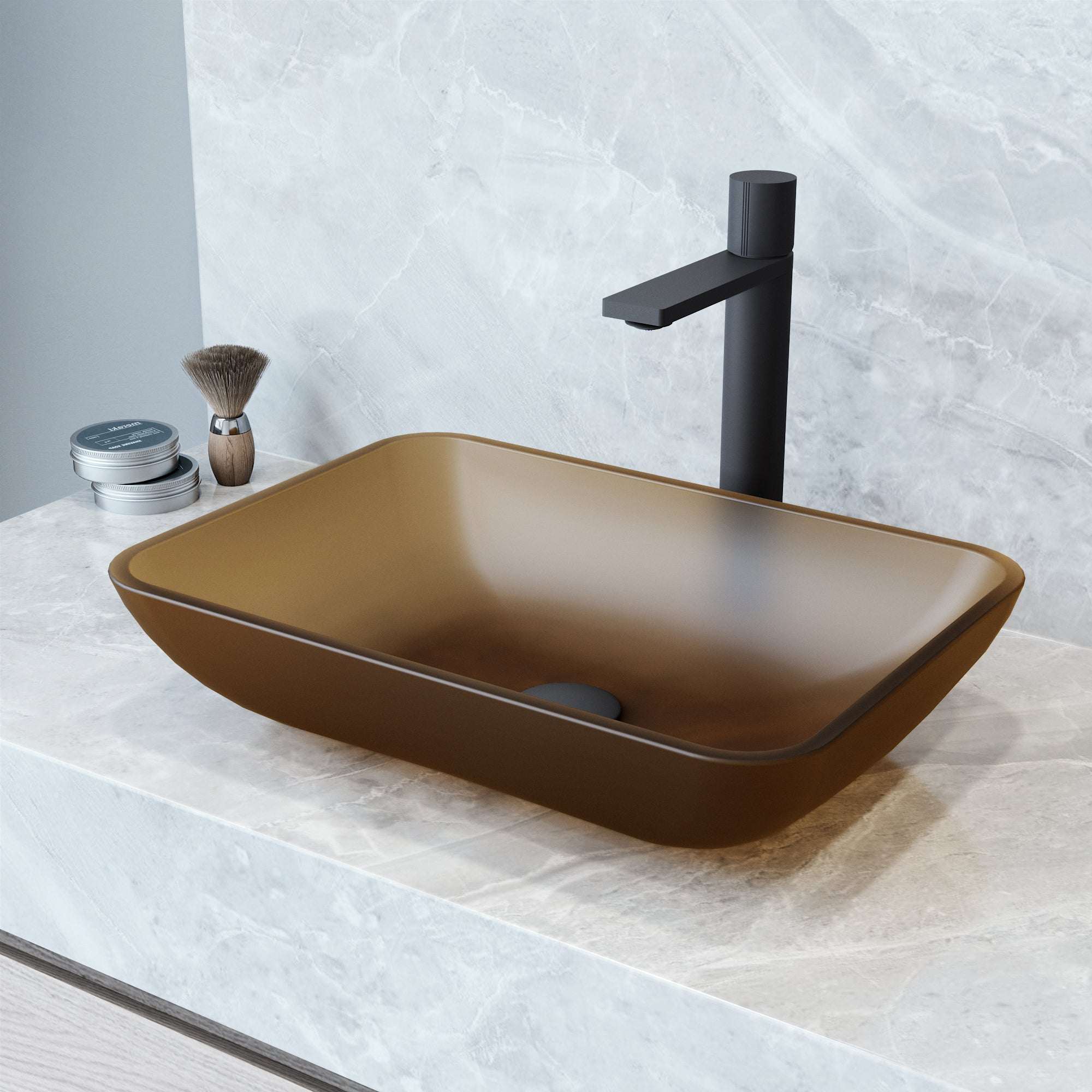 Sottile Rectangular Glass Vessel Sink - Image 48