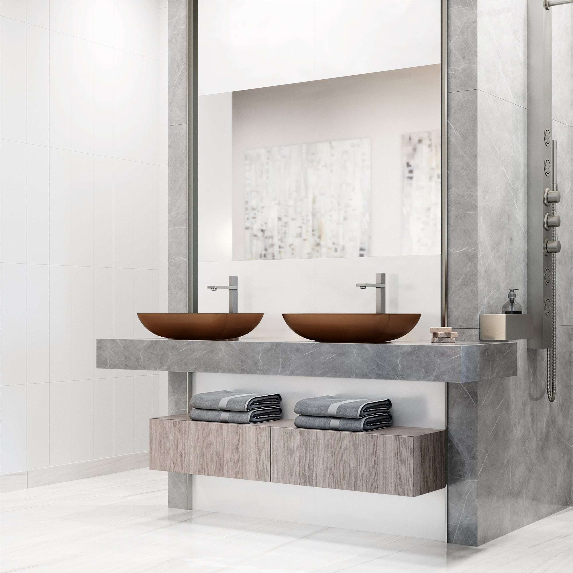 Sottile Rectangular Glass Vessel Sink - Image 49
