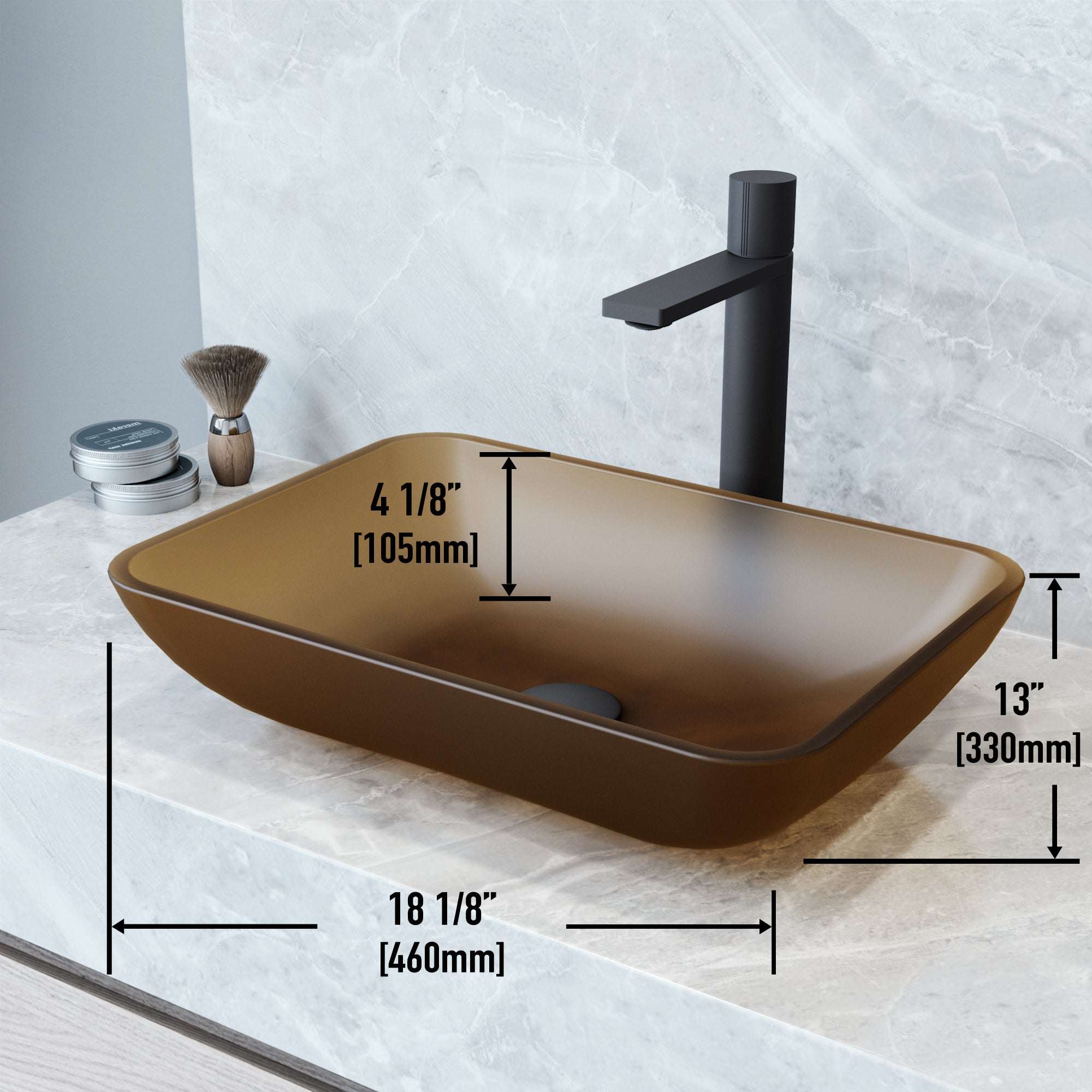Sottile Rectangular Glass Vessel Sink - Image 50