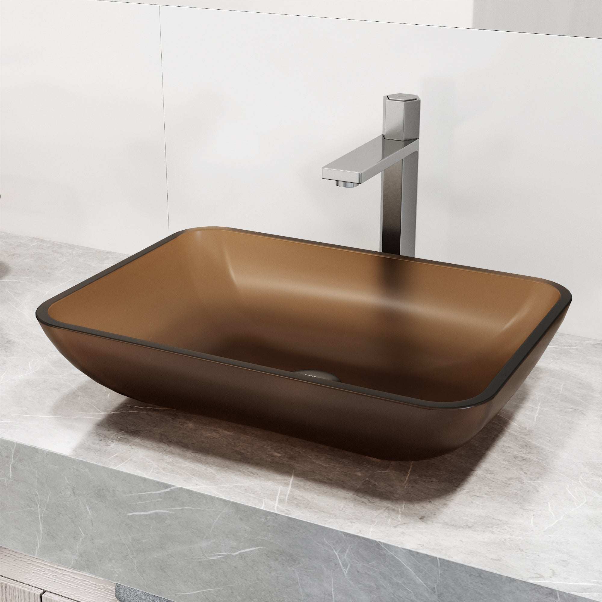 Sottile Rectangular Glass Vessel Sink - Image 56